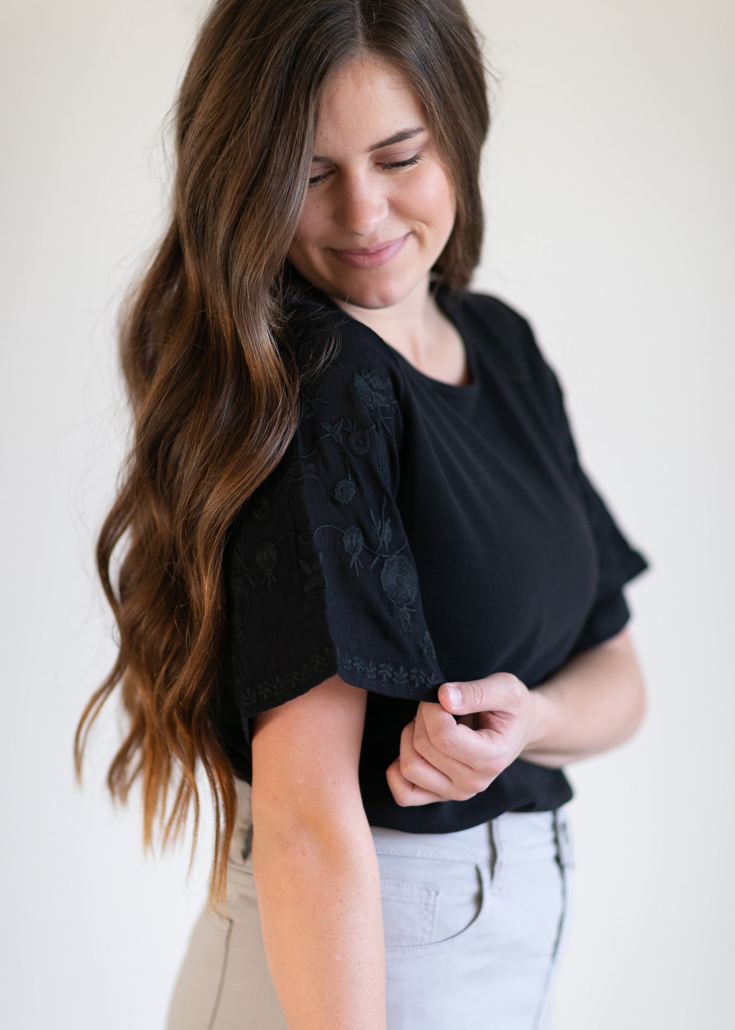 Elizabeth Embroidered Top Tops
