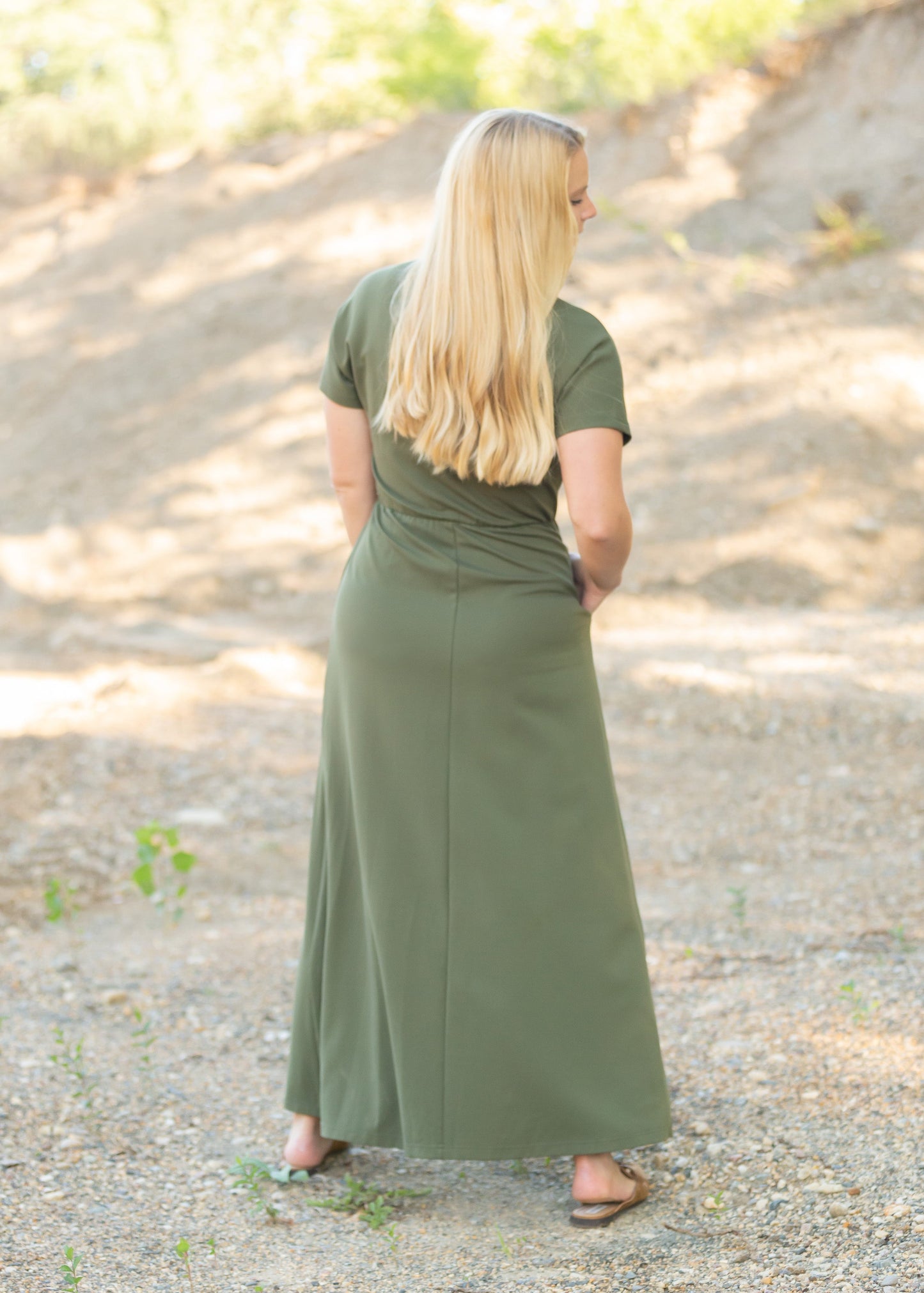 Made from an elevated ponte fabric, the Ella Cinched Waist Maxi Dress is an Inherit Design that will take you from season to season. There are non-functioning tortoise shell buttons down the front to ensure a modest fit. The top of the dress has a dolman fit and drop arms to keep you comfortable and give a flattering fit! The skirt of the dress has a slight a-line making this a super versatile dress that you can feel confident wearing.
