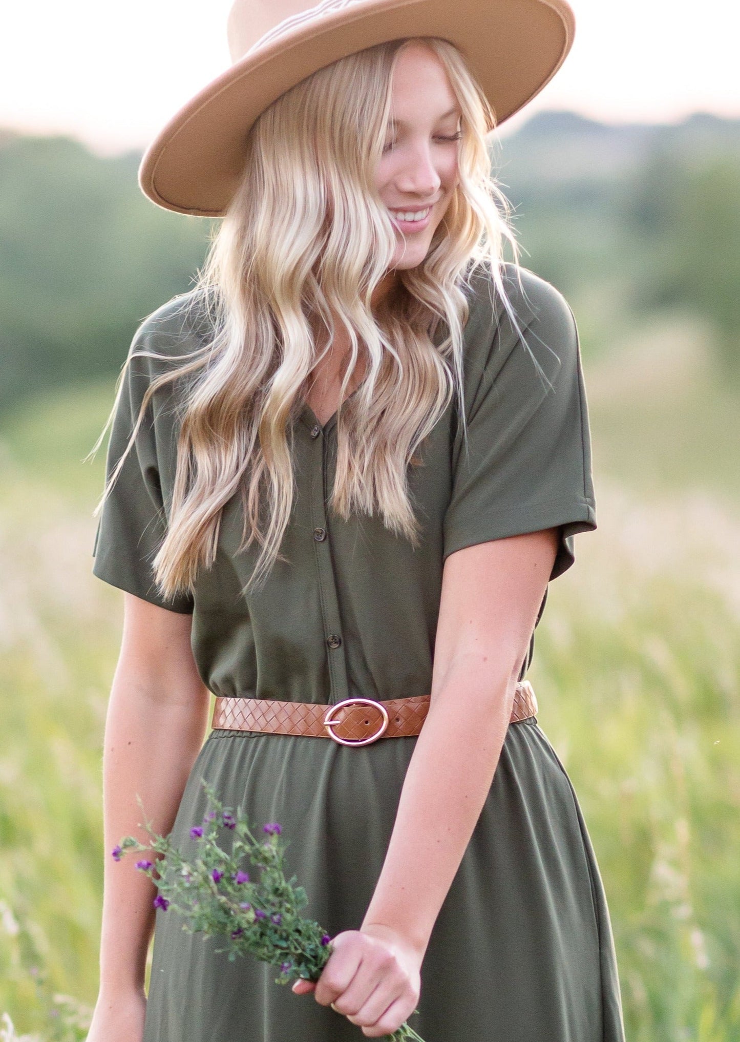 Made from an elevated ponte fabric, the Ella Cinched Waist Maxi Dress is an Inherit Design that will take you from season to season. There are non-functioning tortoise shell buttons down the front to ensure a modest fit. The top of the dress has a dolman fit and drop arms to keep you comfortable and give a flattering fit!