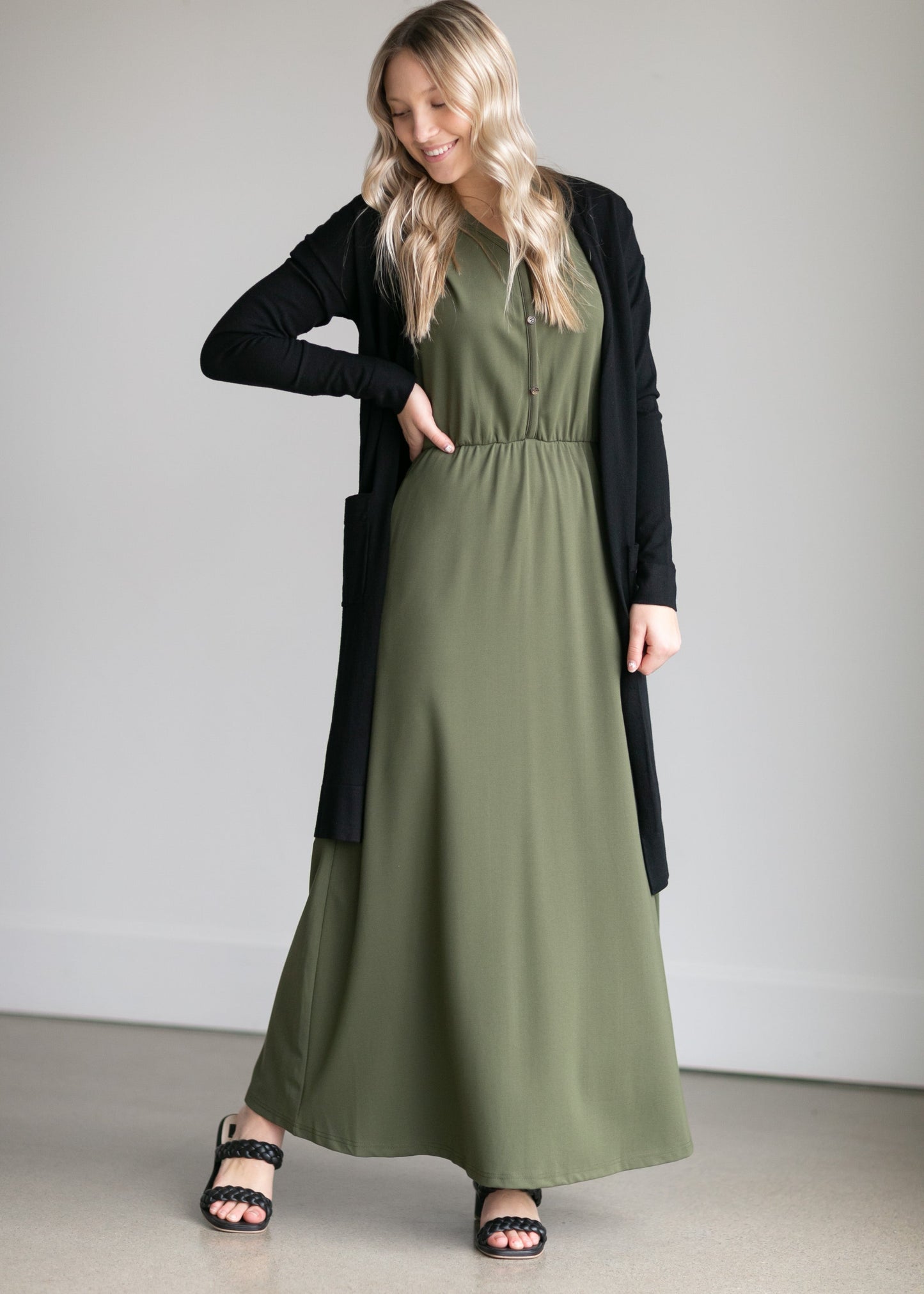 Ella Cinched Waist Maxi Dress Dresses