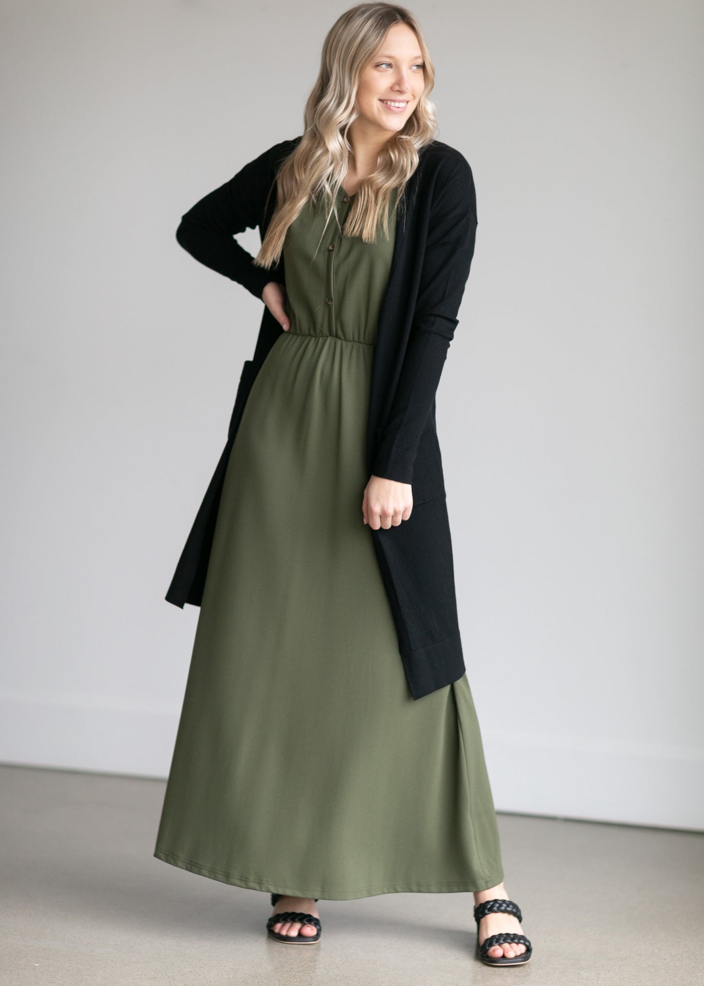 Ella Cinched Waist Maxi Dress Dresses