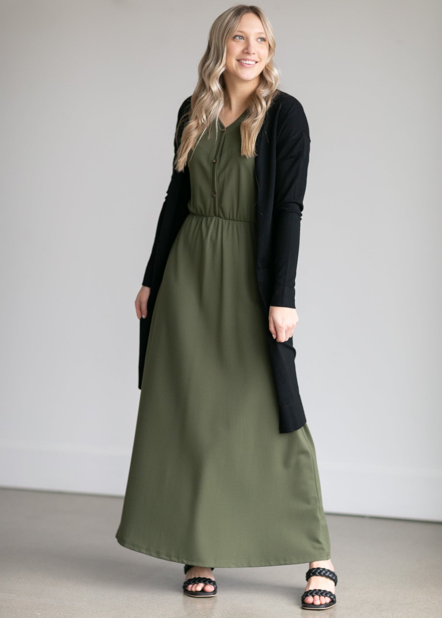 Ella Cinched Waist Maxi Dress Dresses