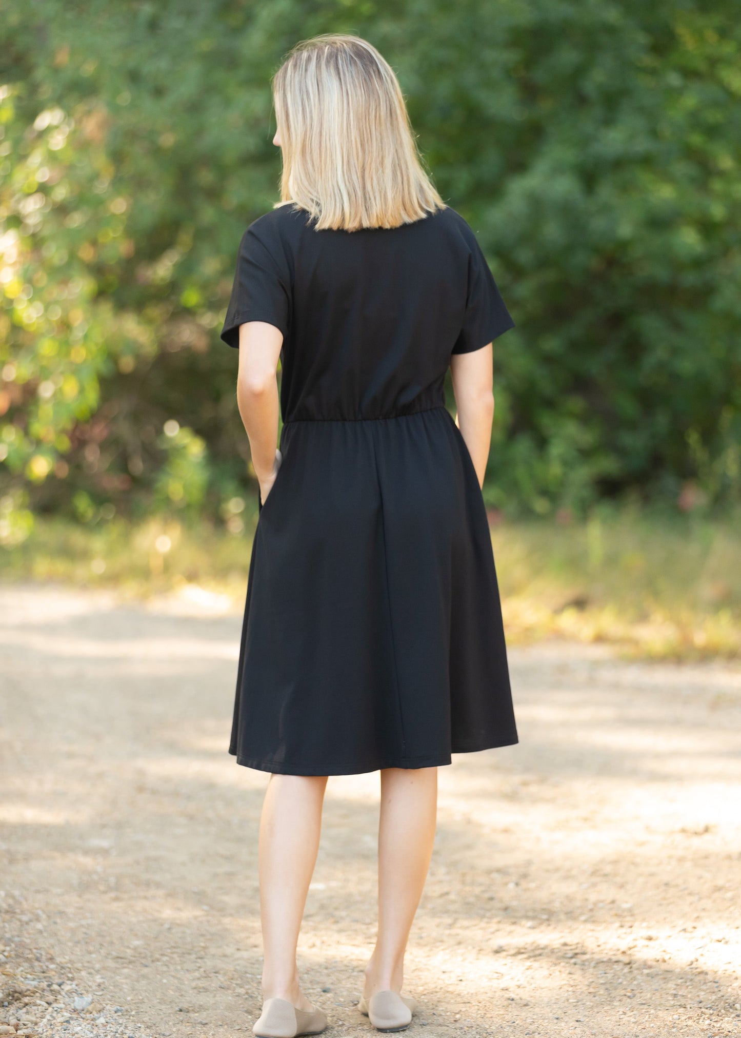 Made from an elevated ponte fabric, the Ella Cinched Waist Midi Dress is an Inherit Design that will take you from season to season. There are non-functioning tortoise shell buttons down the front to ensure a modest fit. The top of the dress has a dolman fit and drop arms to keep you comfortable and give a flattering fit! The skirt of the dress has a slight a-line making this a super versatile dress!