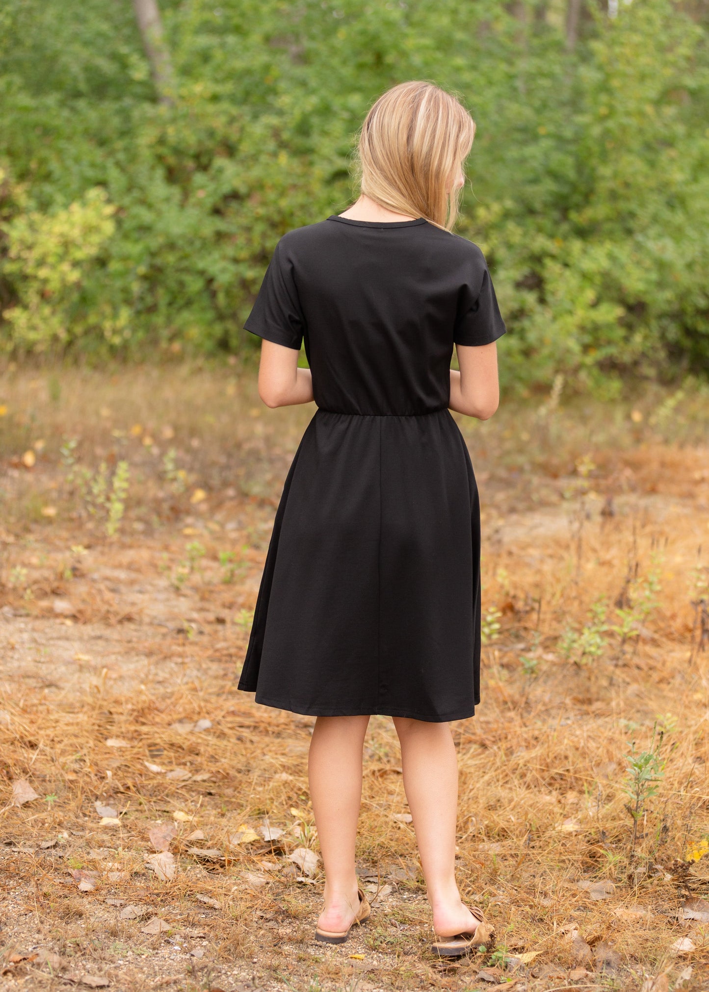 Made from an elevated ponte fabric, the Ella Cinched Waist Midi Dress is an Inherit Design that will take you from season to season. There are non-functioning tortoise shell buttons down the front to ensure a modest fit. The top of the dress has a dolman fit and drop arms to keep you comfortable and give a flattering fit! The skirt of the dress has a slight a-line making this a super versatile dress!