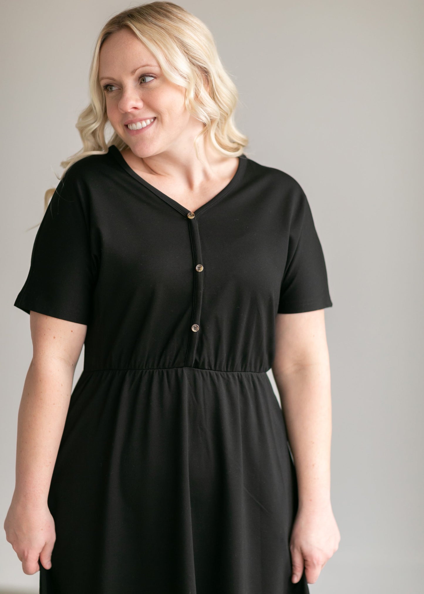 Ella Cinched Waist Midi Dress Dresses