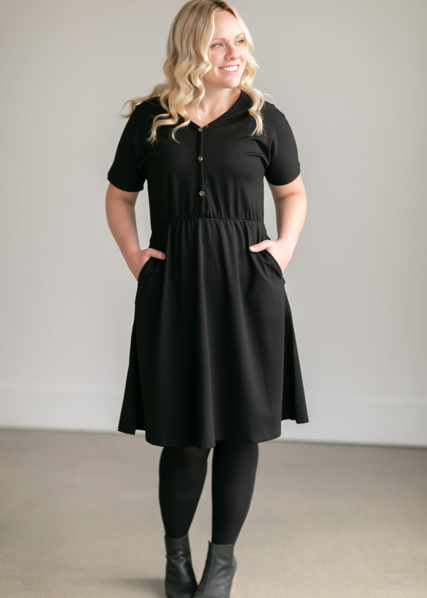 Ella Cinched Waist Midi Dress Dresses