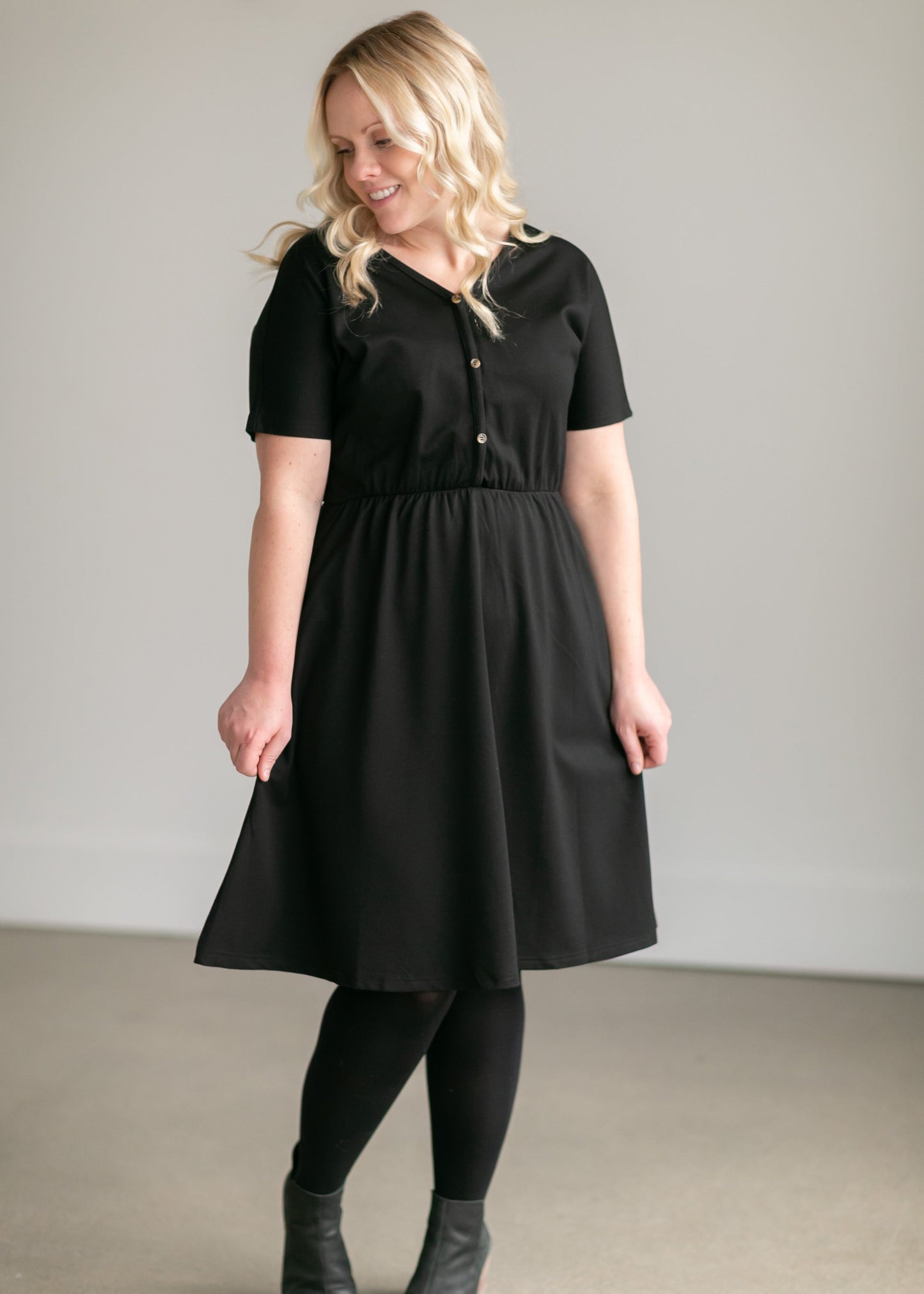 Ella Cinched Waist Midi Dress Dresses