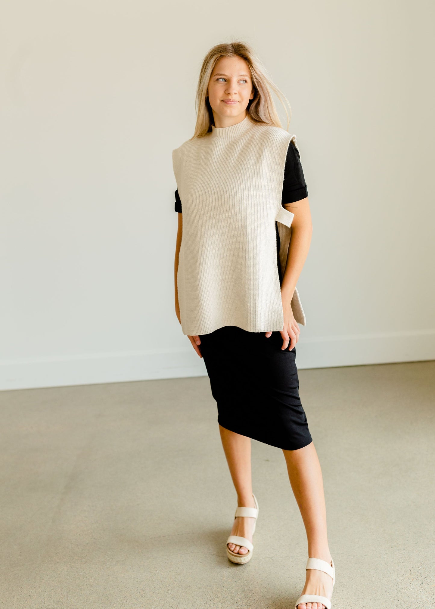 Elly Black Zipper Back Midi Dress - FINAL SALE Dresses