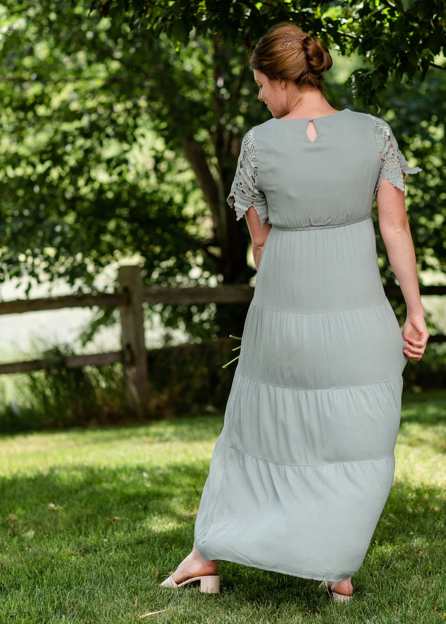 Eyelet Lace Crepe Maxi Dress - FINAL SALE Dresses