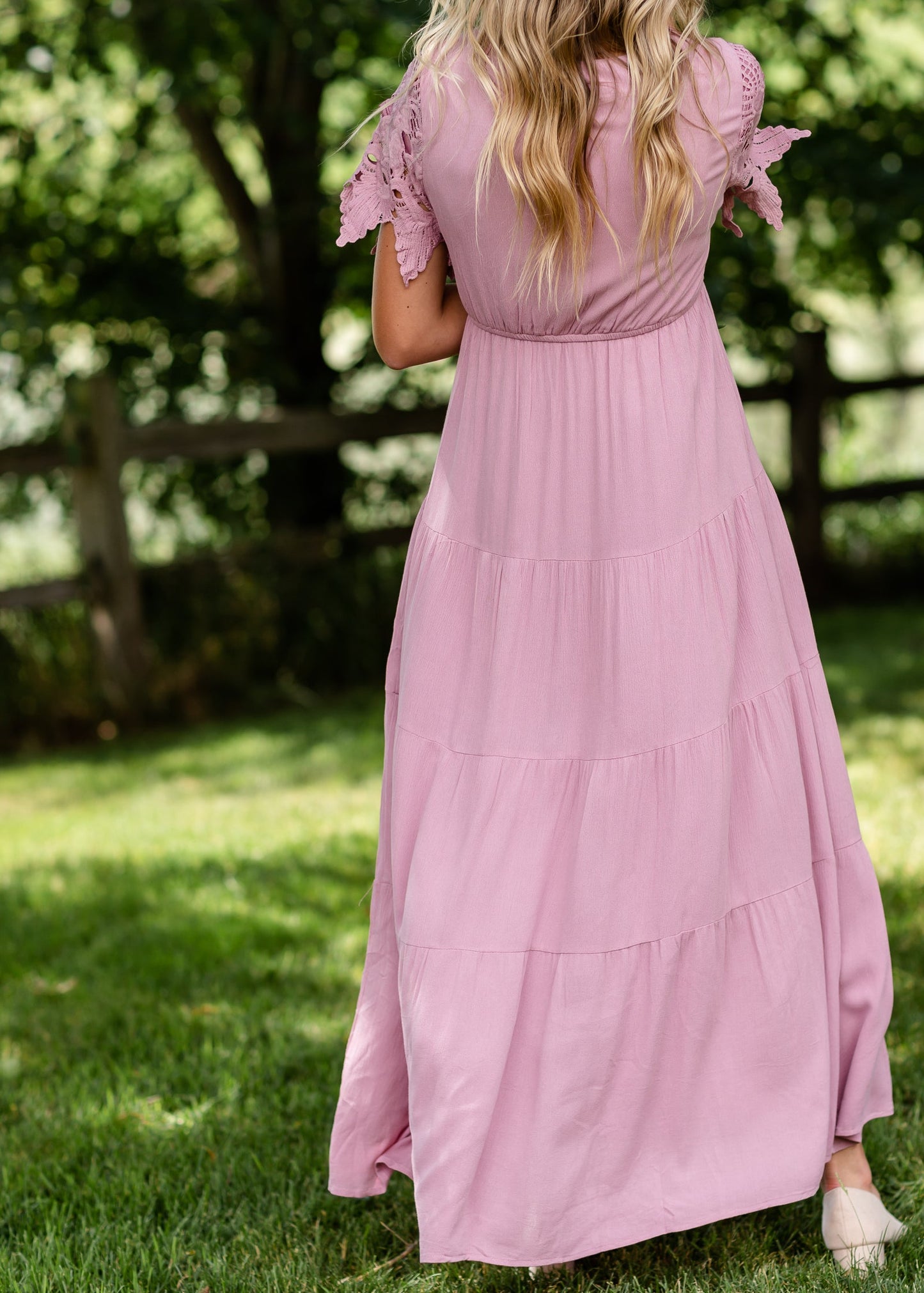 Eyelet Lace Crepe Maxi Dress - FINAL SALE Dresses