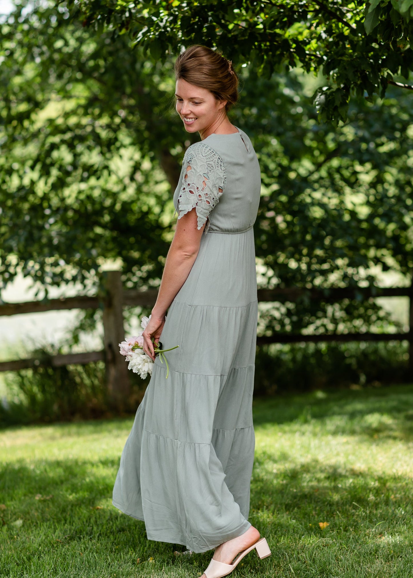 Eyelet Lace Crepe Maxi Dress - FINAL SALE Dresses