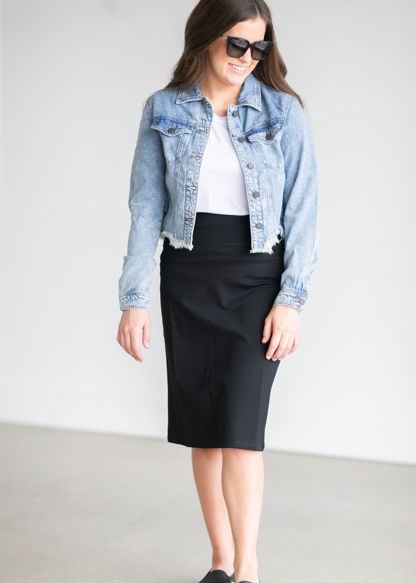 Frayed Light Wash Denim Jean Jacket Tops