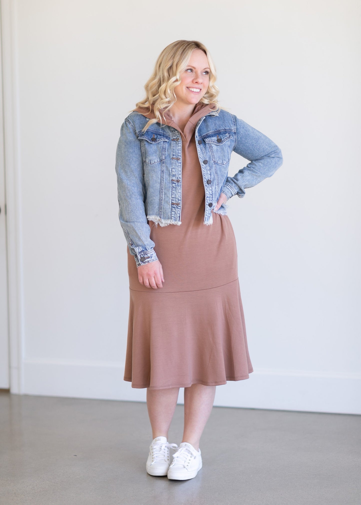Frayed Light Wash Denim Jean Jacket Tops