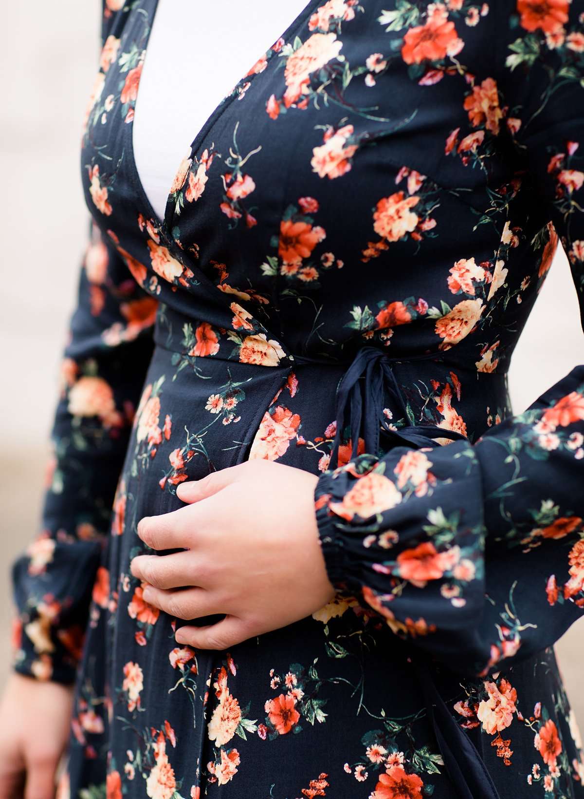 Women's modest floral printed nursing friendly teal dress