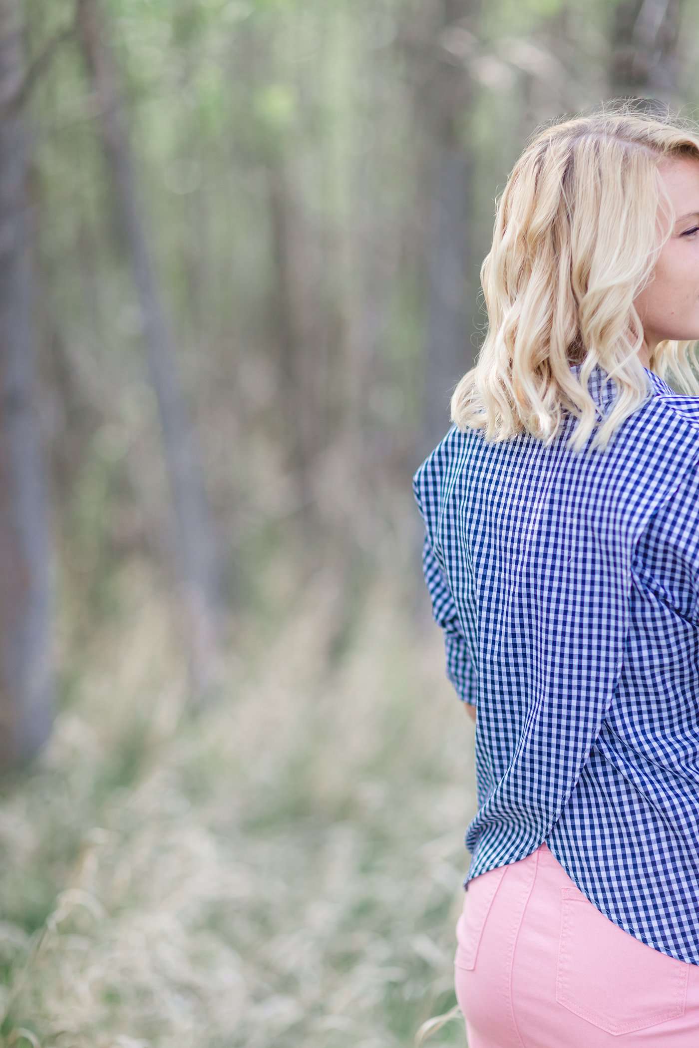 Gingham Surplice Back Top - FINAL SALE Tops