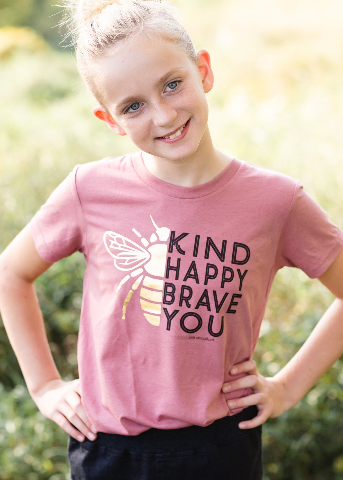 Girls Bee Kind Mauve Vintage Graphic Tee - FINAL SALE Shirt