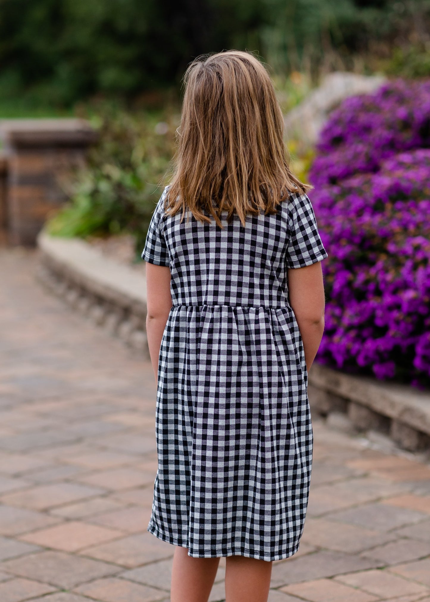 Girls Button Front Gingham Midi Dress Girls Woodmouse & Thistle