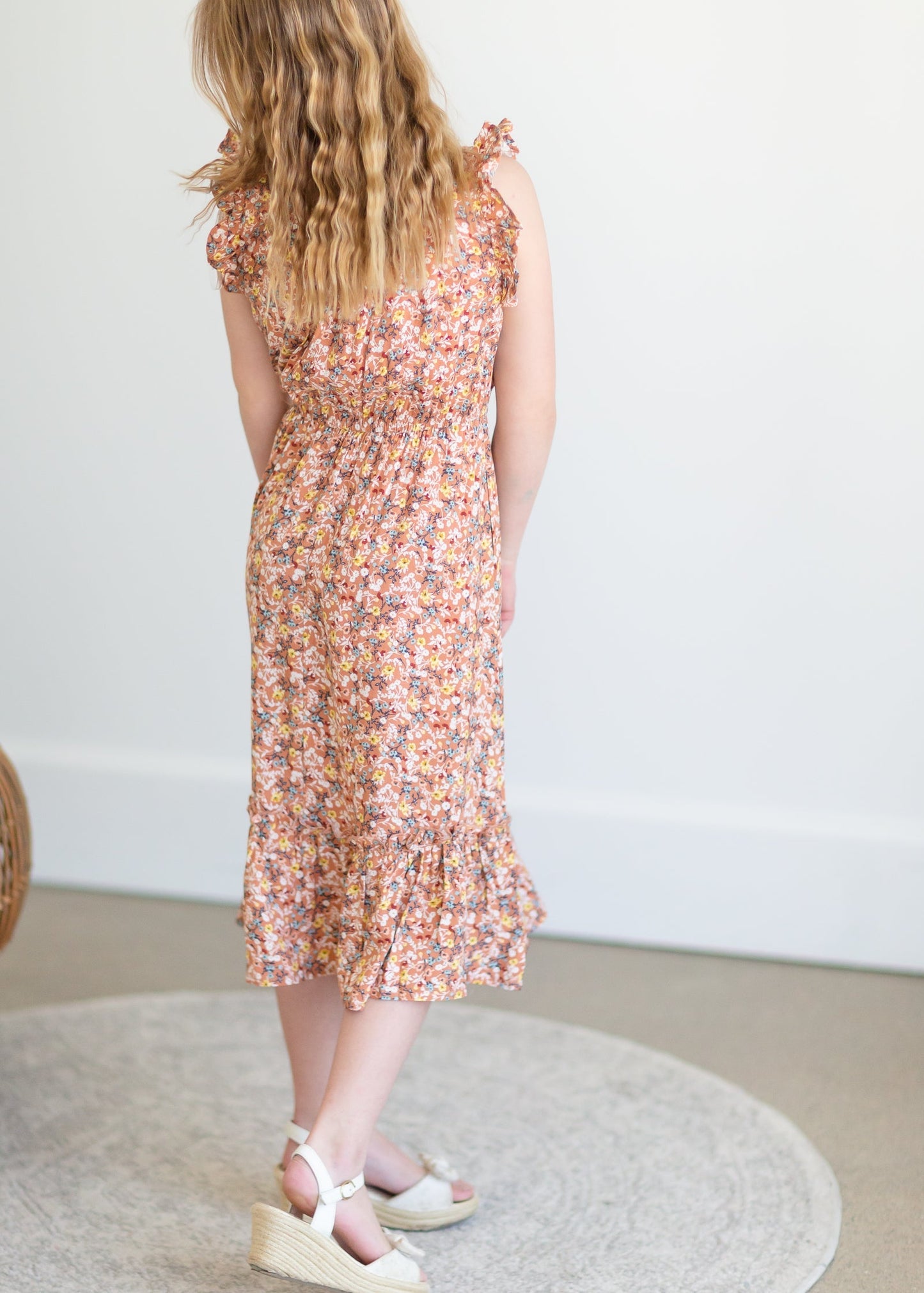 Girls Coral Floral Tank Maxi Dress - FINAL SALE Girls