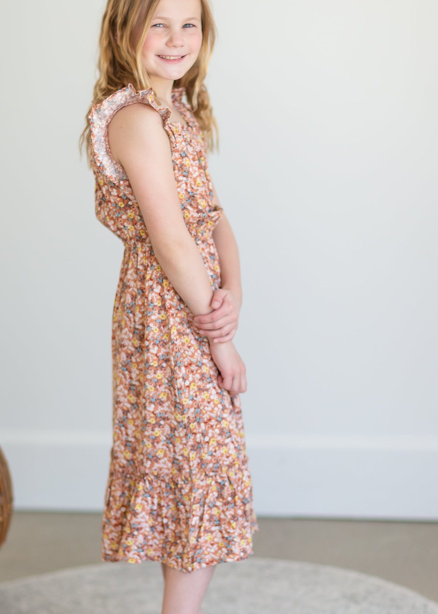 Girls Coral Floral Tank Maxi Dress - FINAL SALE Girls