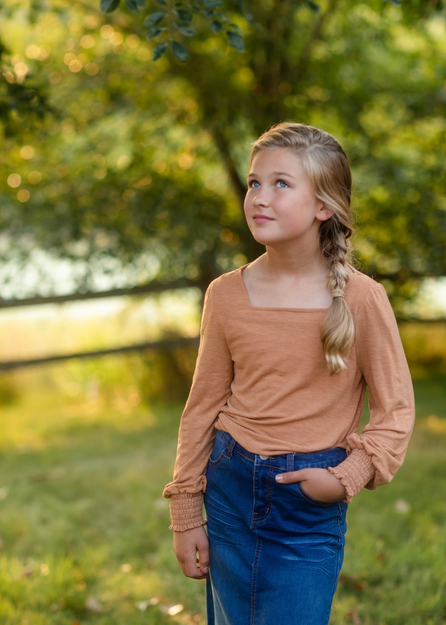 Girls Raw Hem Long Denim Skirt Skirts Be Girl