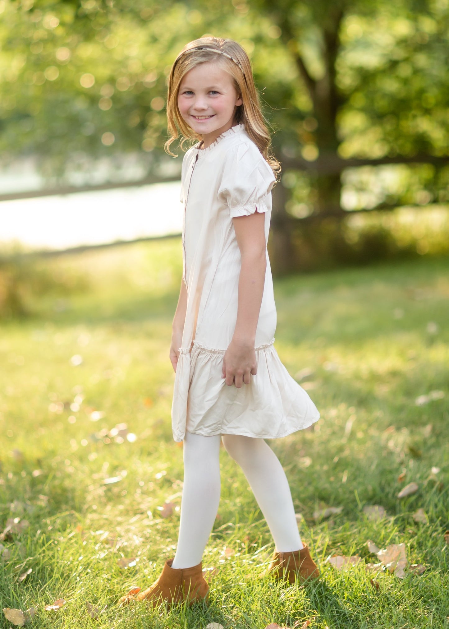 Girls Ruffle Button-Down Midi Dress Girls Hayden Los Angeles