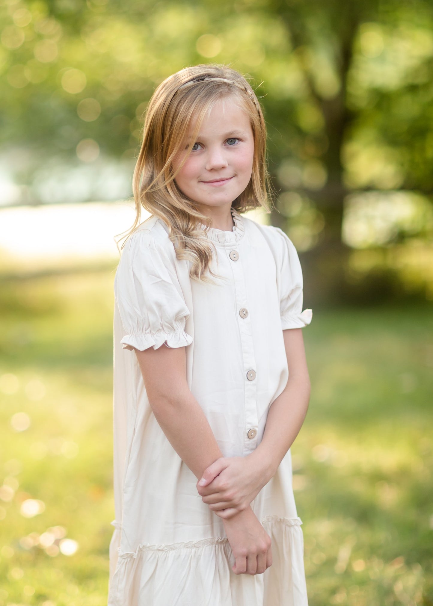 Girls Ruffle Button-Down Midi Dress Girls Hayden Los Angeles