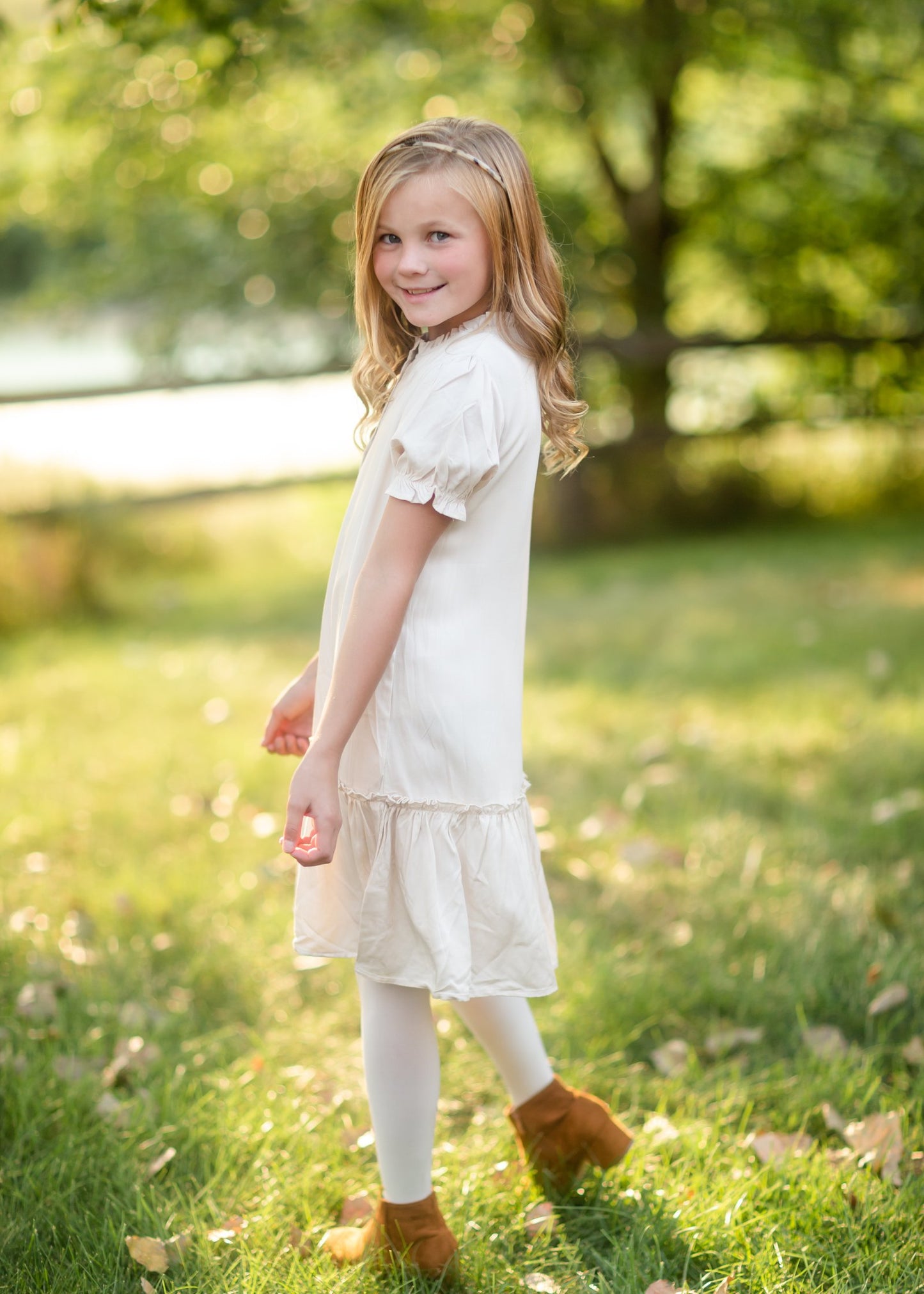Girls Ruffle Button-Down Midi Dress Girls Hayden Los Angeles