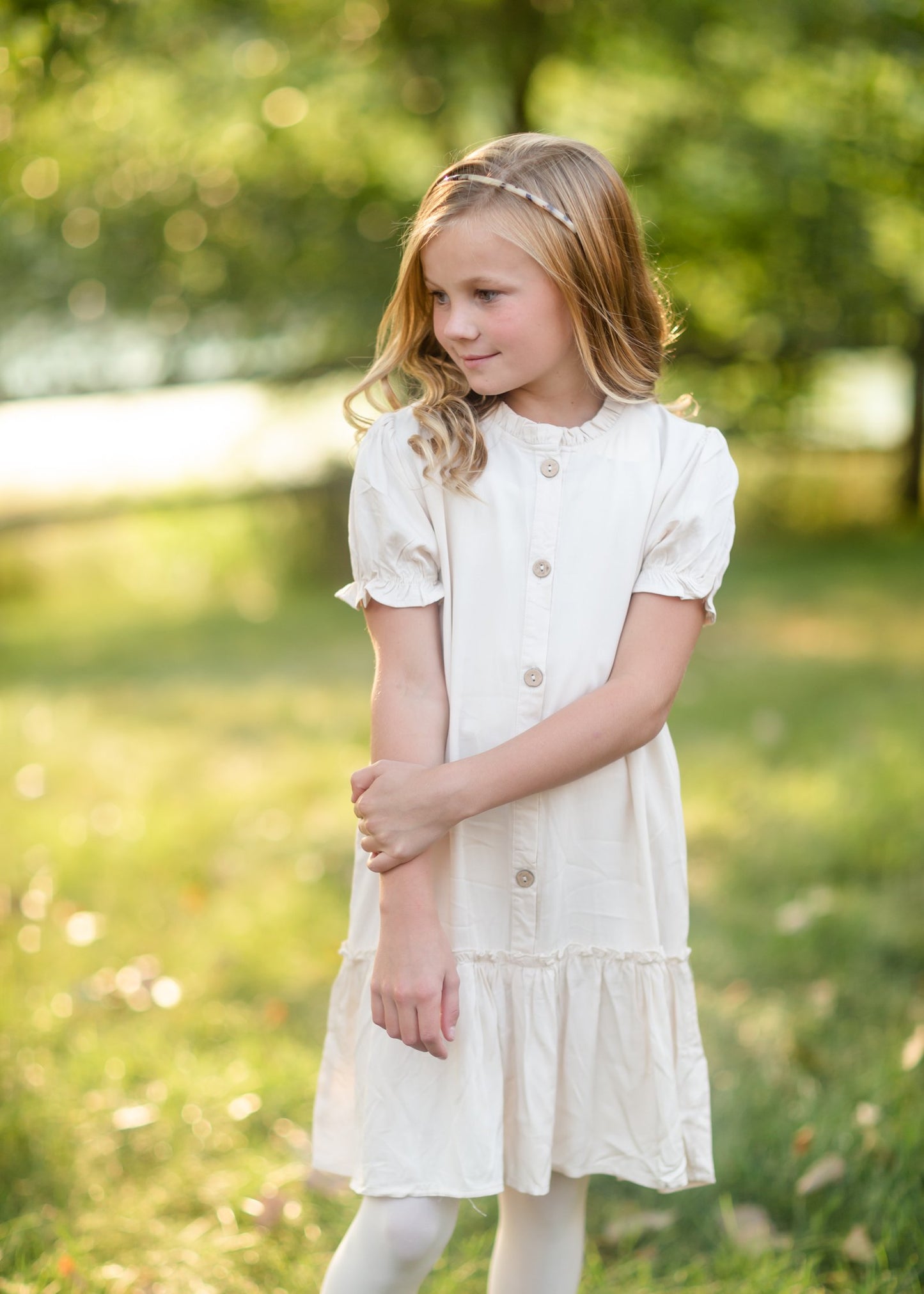 Girls Ruffle Button-Down Midi Dress Girls Hayden Los Angeles