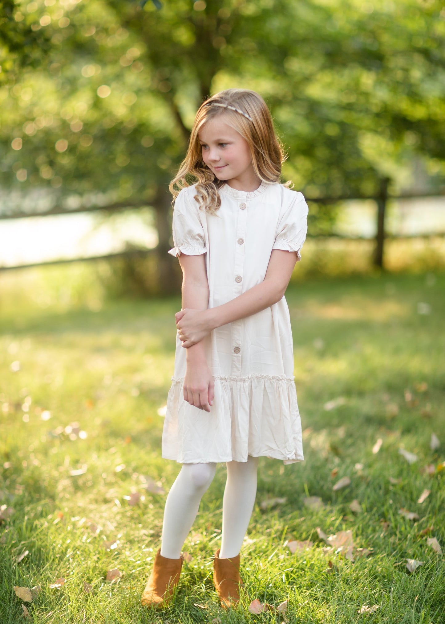Girls Ruffle Button-Down Midi Dress Girls Hayden Los Angeles