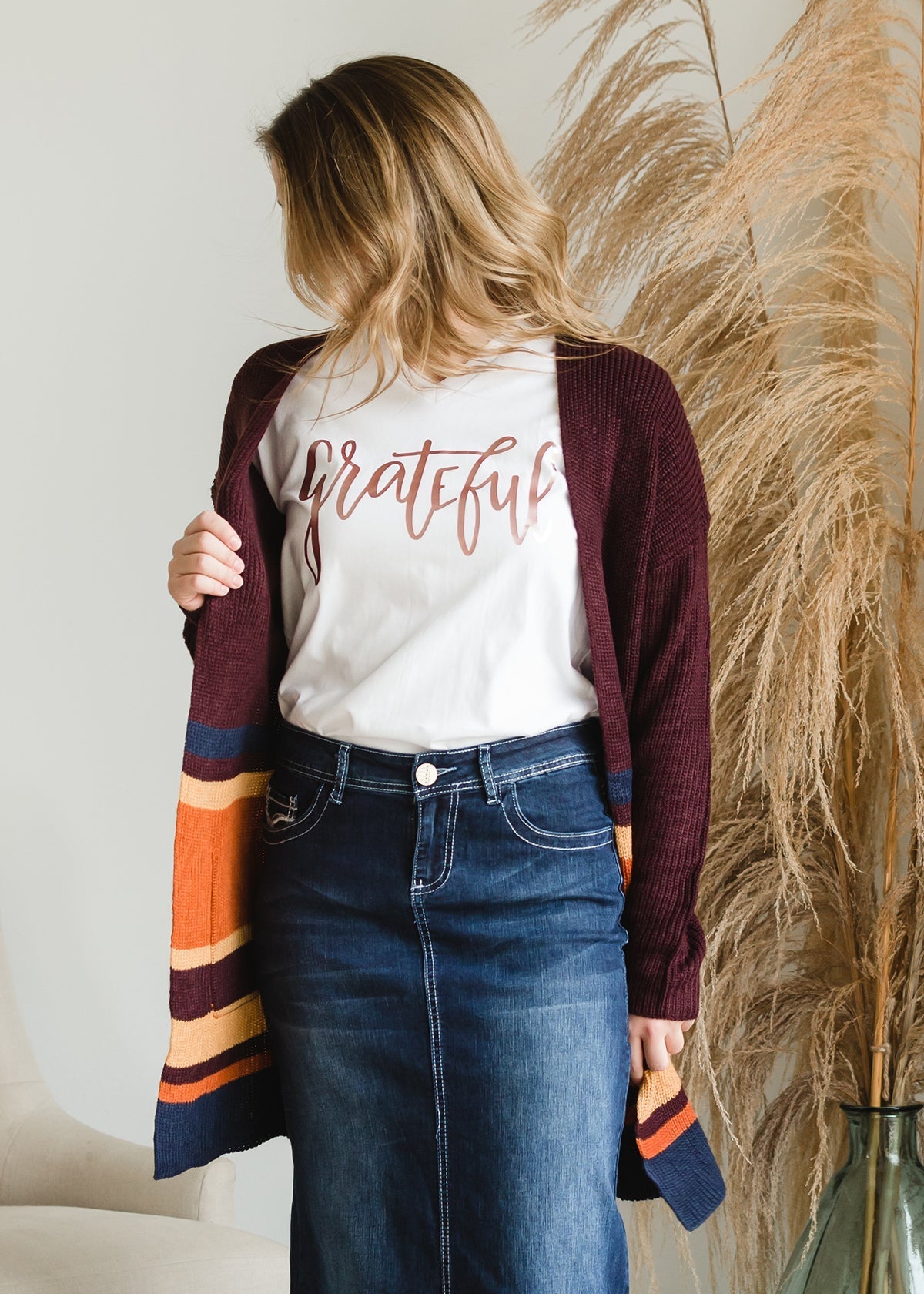 Grateful V-Neck Graphic Tee - FINAL SALE Tops
