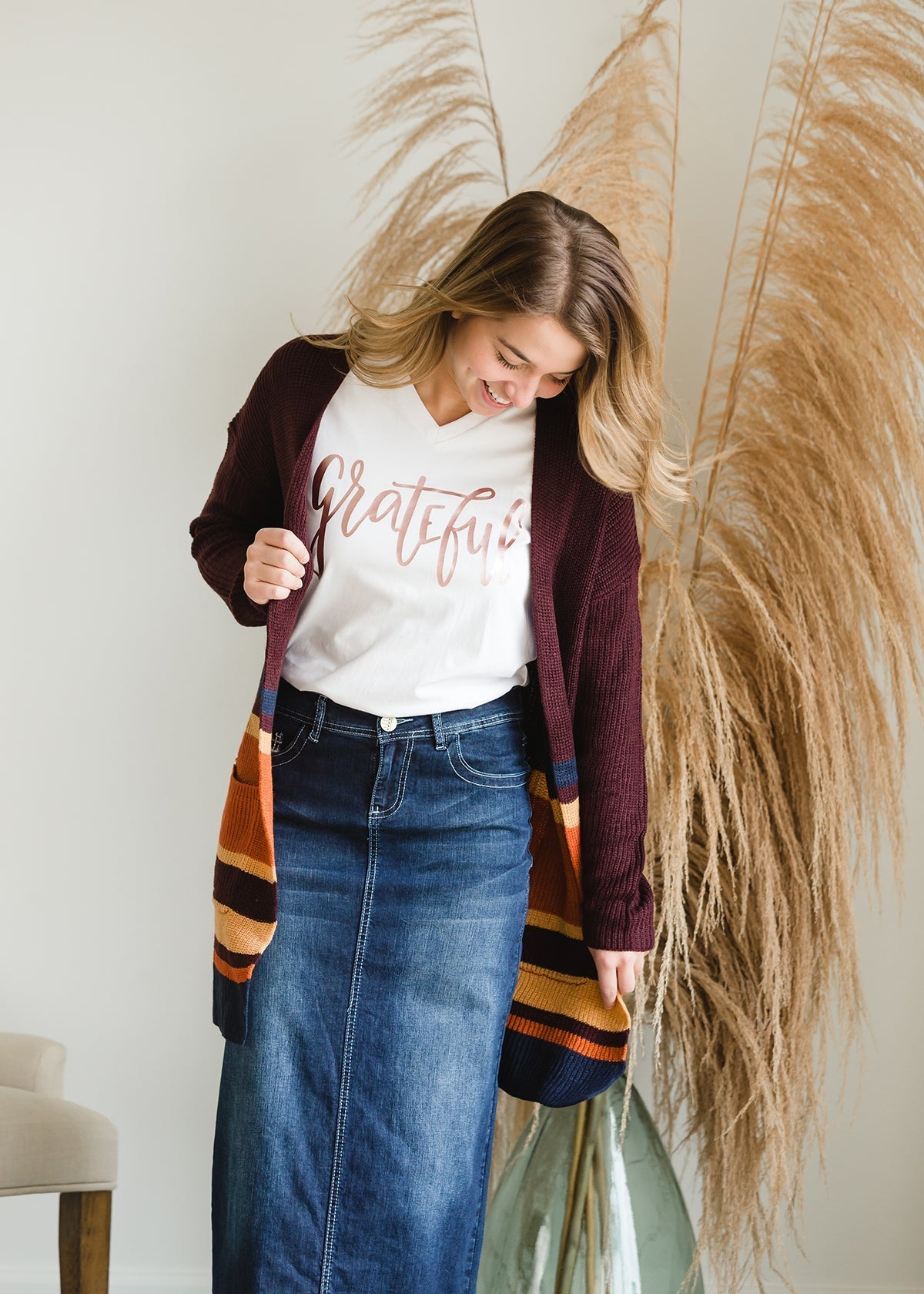 Grateful V-Neck Graphic Tee - FINAL SALE Tops