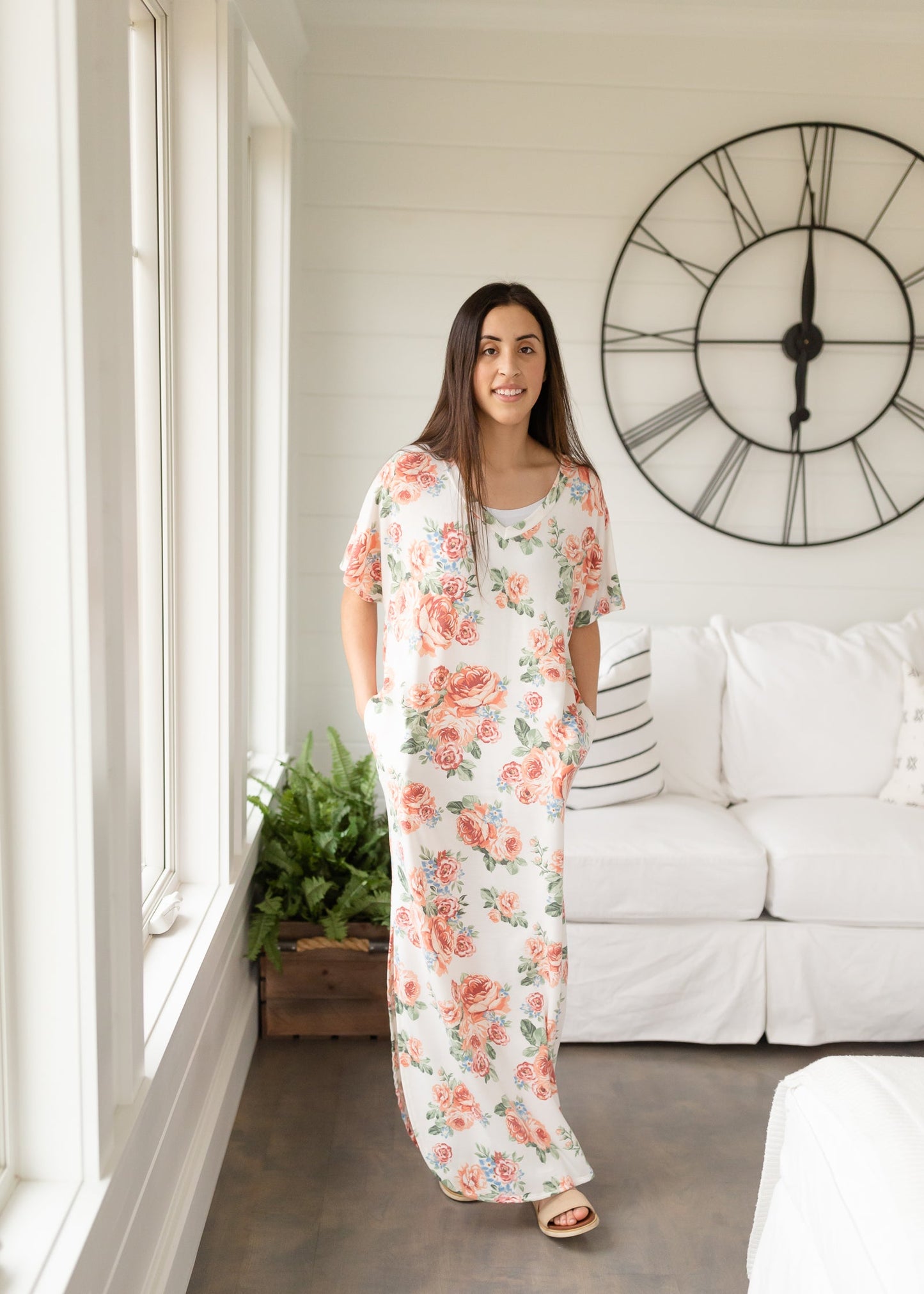 Ivory Vintage Floral Maxi Dress - FINAL SALE Dresses