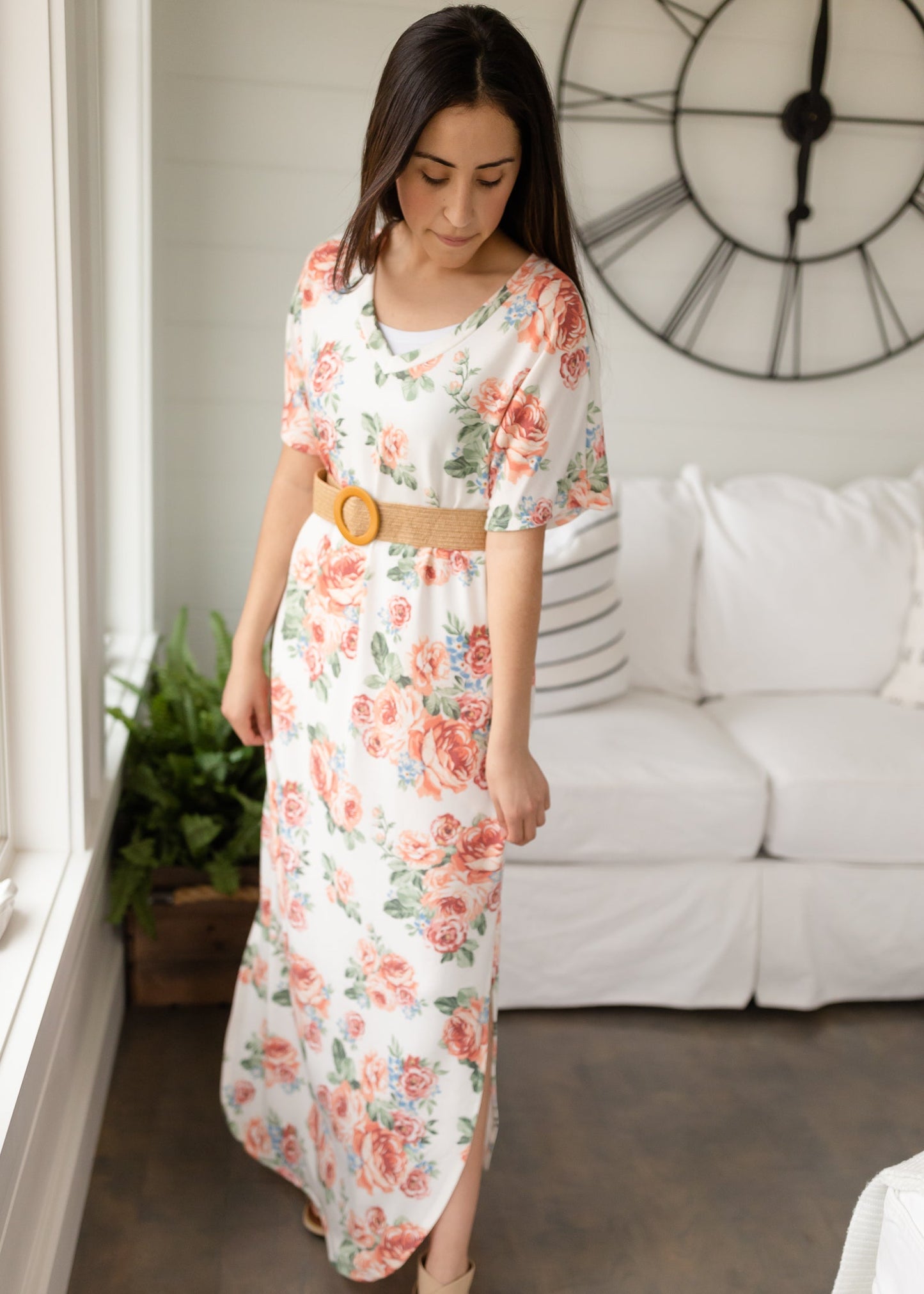 Ivory Vintage Floral Maxi Dress - FINAL SALE Dresses