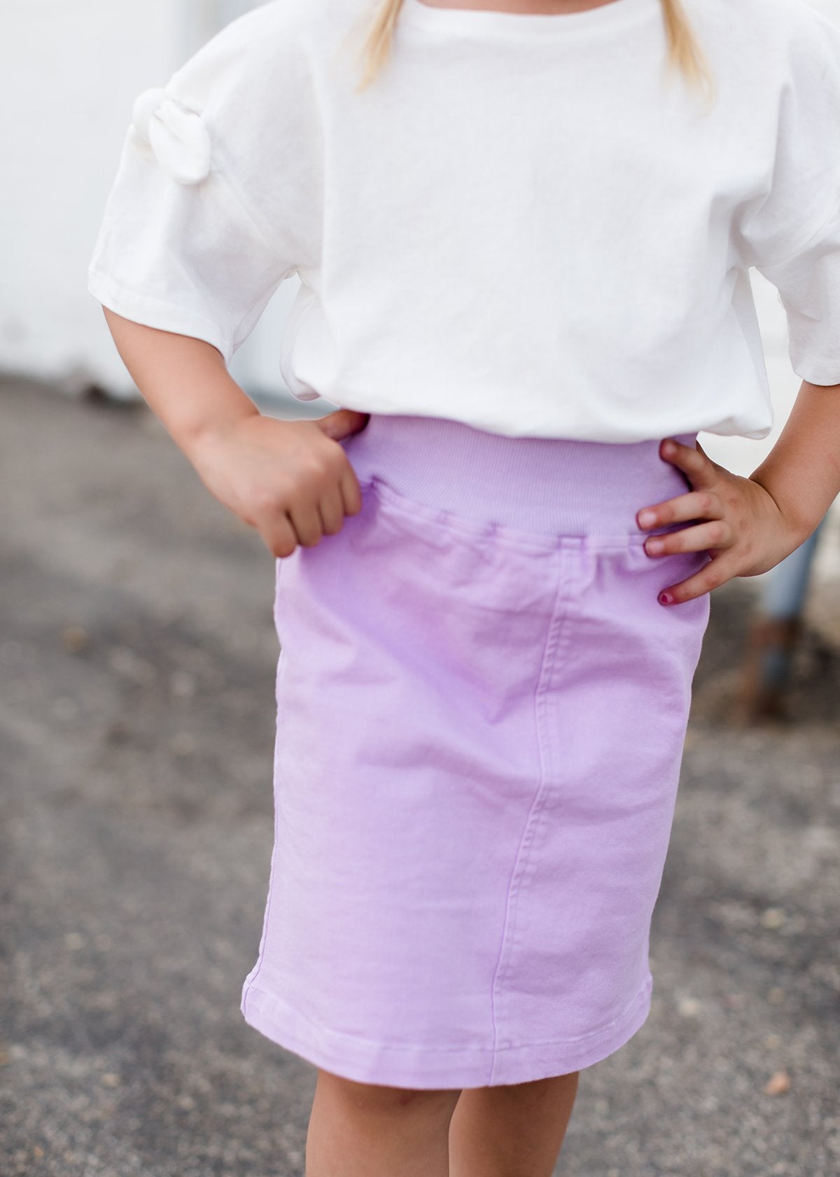 Joey Lavender Stretch Waist Girls Midi Skirt - FINAL SALE Skirts 2T