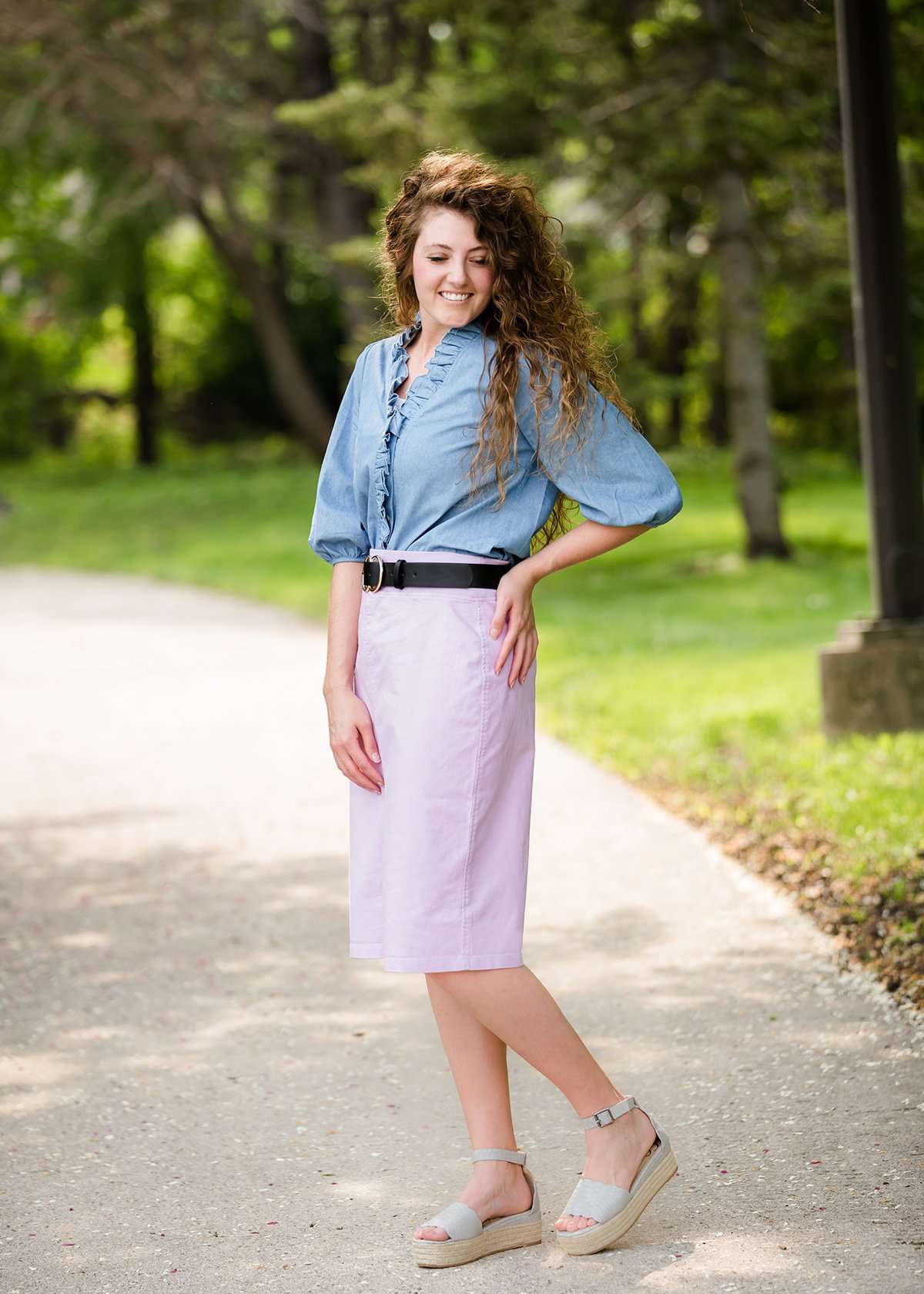 Joey Lavender Stretch Waist Midi Skirt - FINAL SALE Skirts
