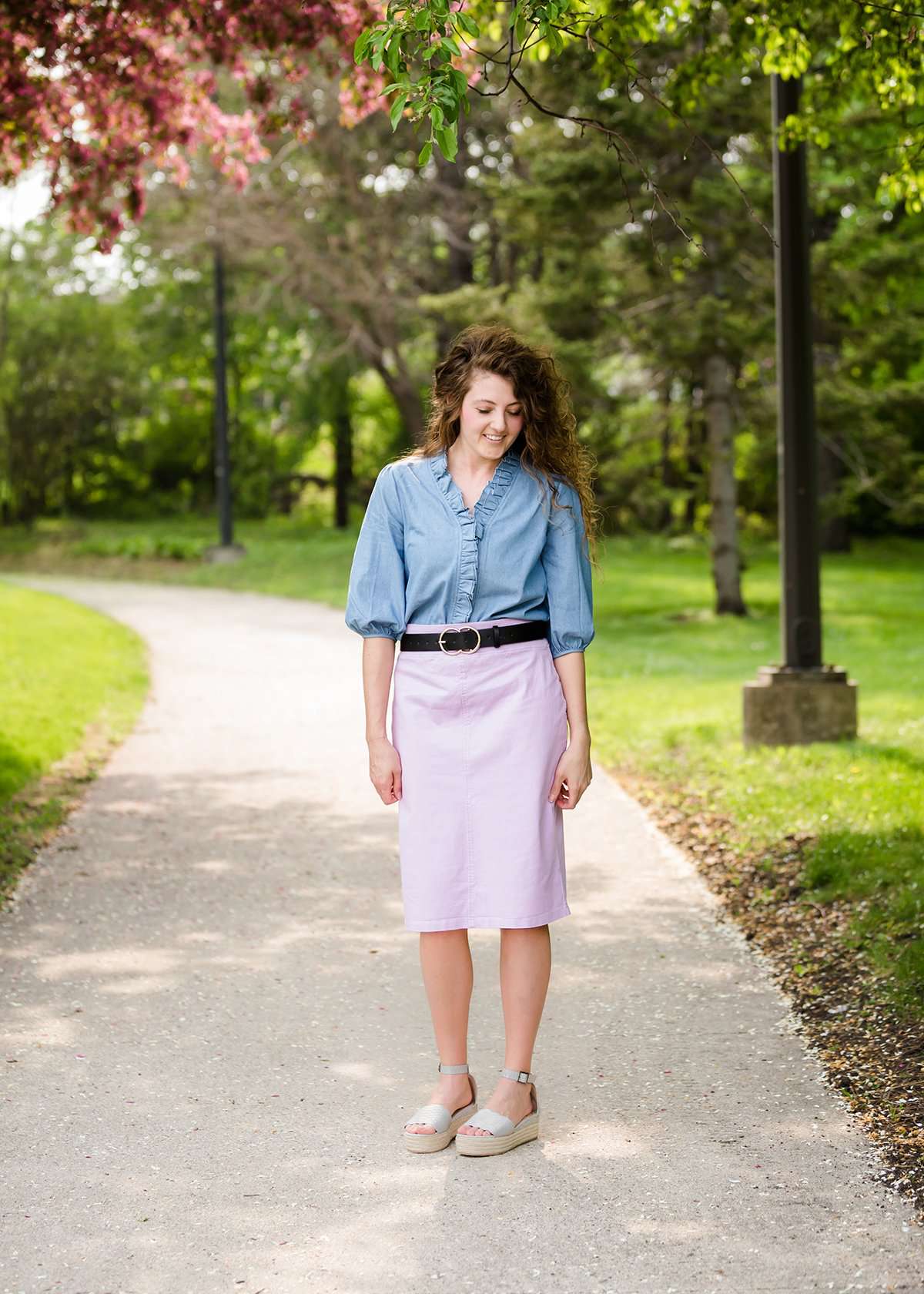 Joey Lavender Stretch Waist Midi Skirt - FINAL SALE Skirts
