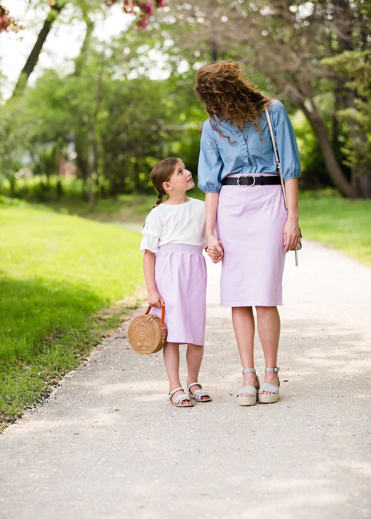 Joey Lavender Stretch Waist Midi Skirt - FINAL SALE Skirts