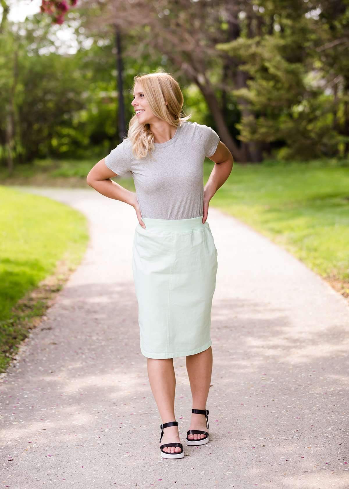 Joey Mint Stretch Waist Midi Skirt - FINAL SALE Skirts S