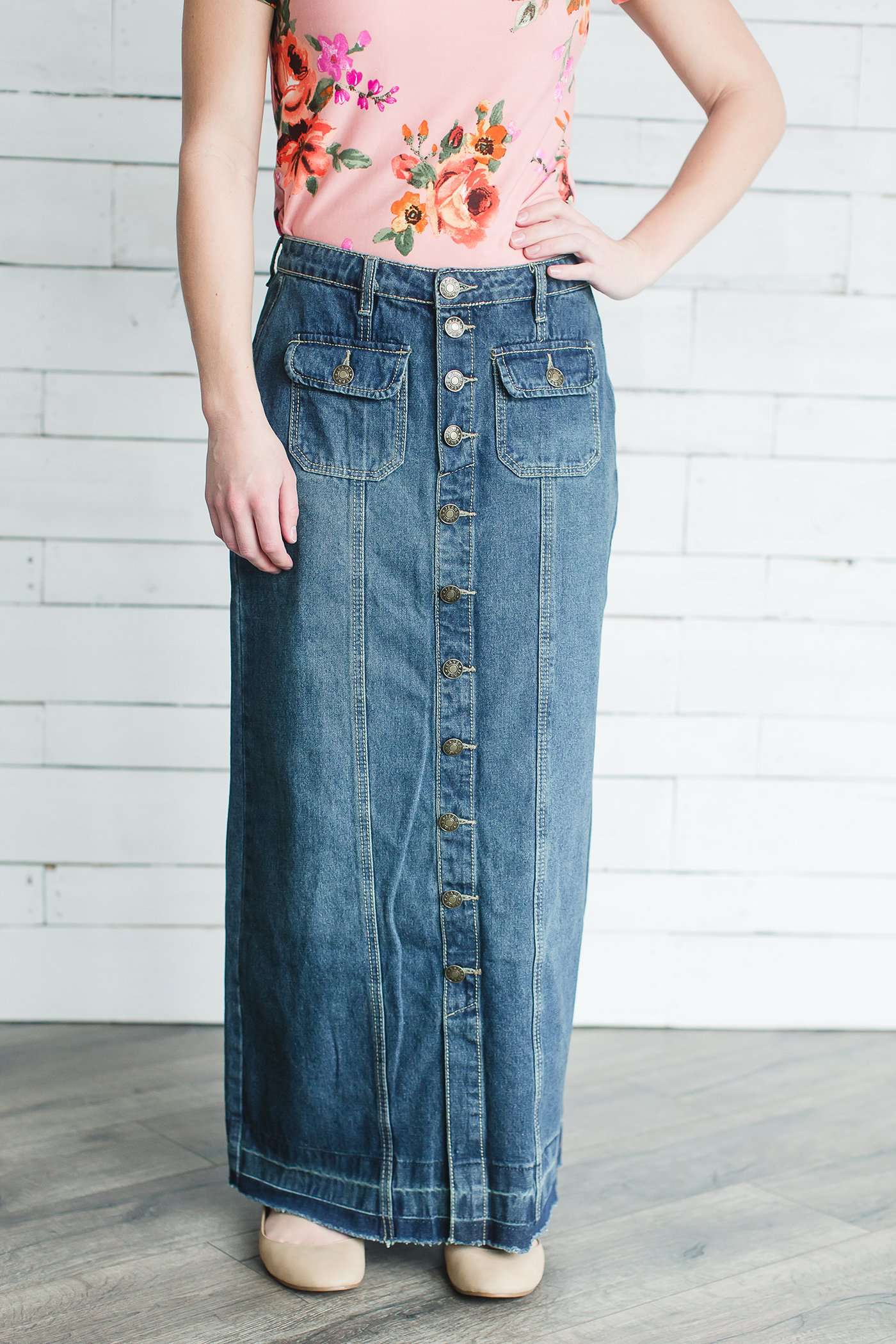 Julia Long Denim Skirt - FINAL SALE Skirts