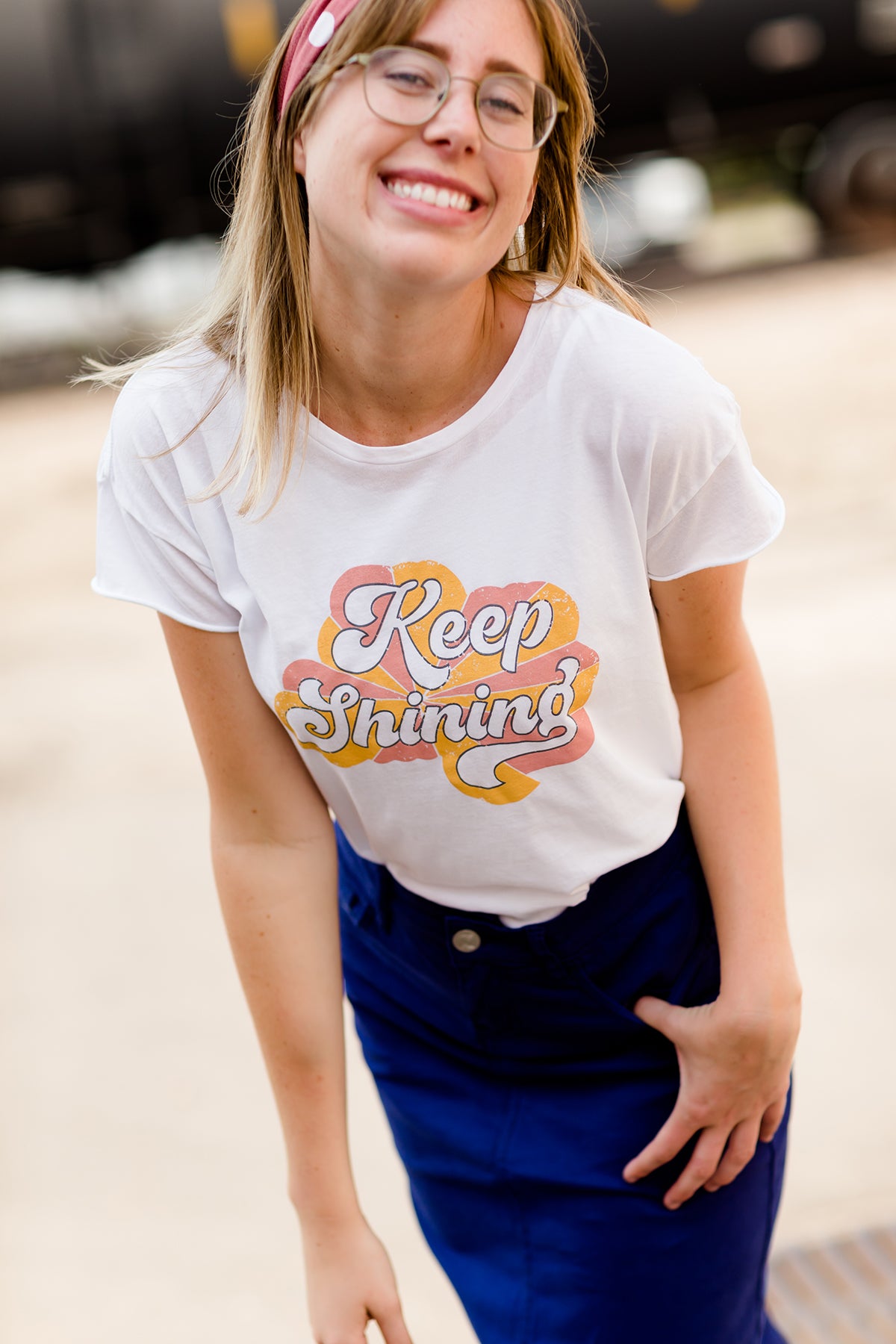 Keep Shining mustard and pink Inherit Graphic Tee