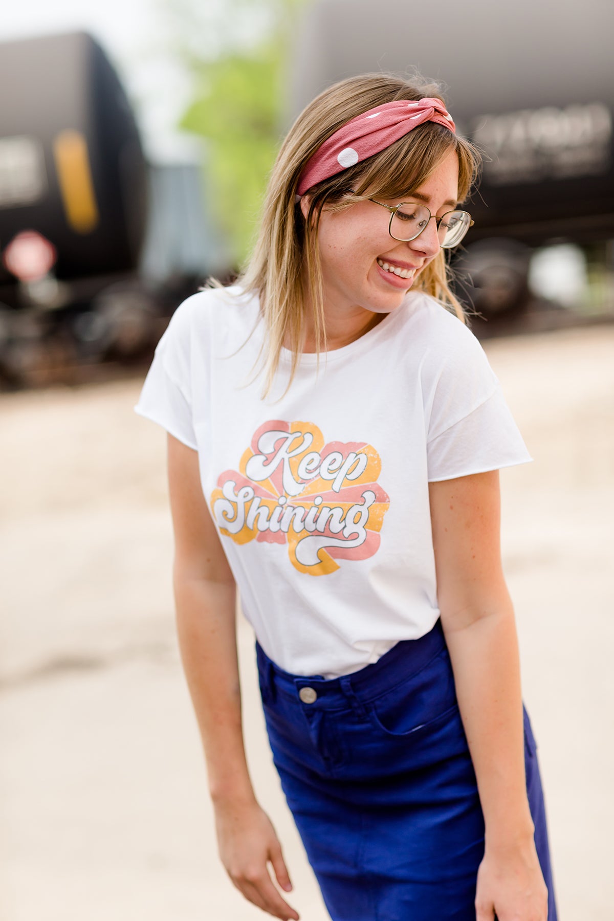 Keep Shining mustard and pink Inherit Graphic Tee