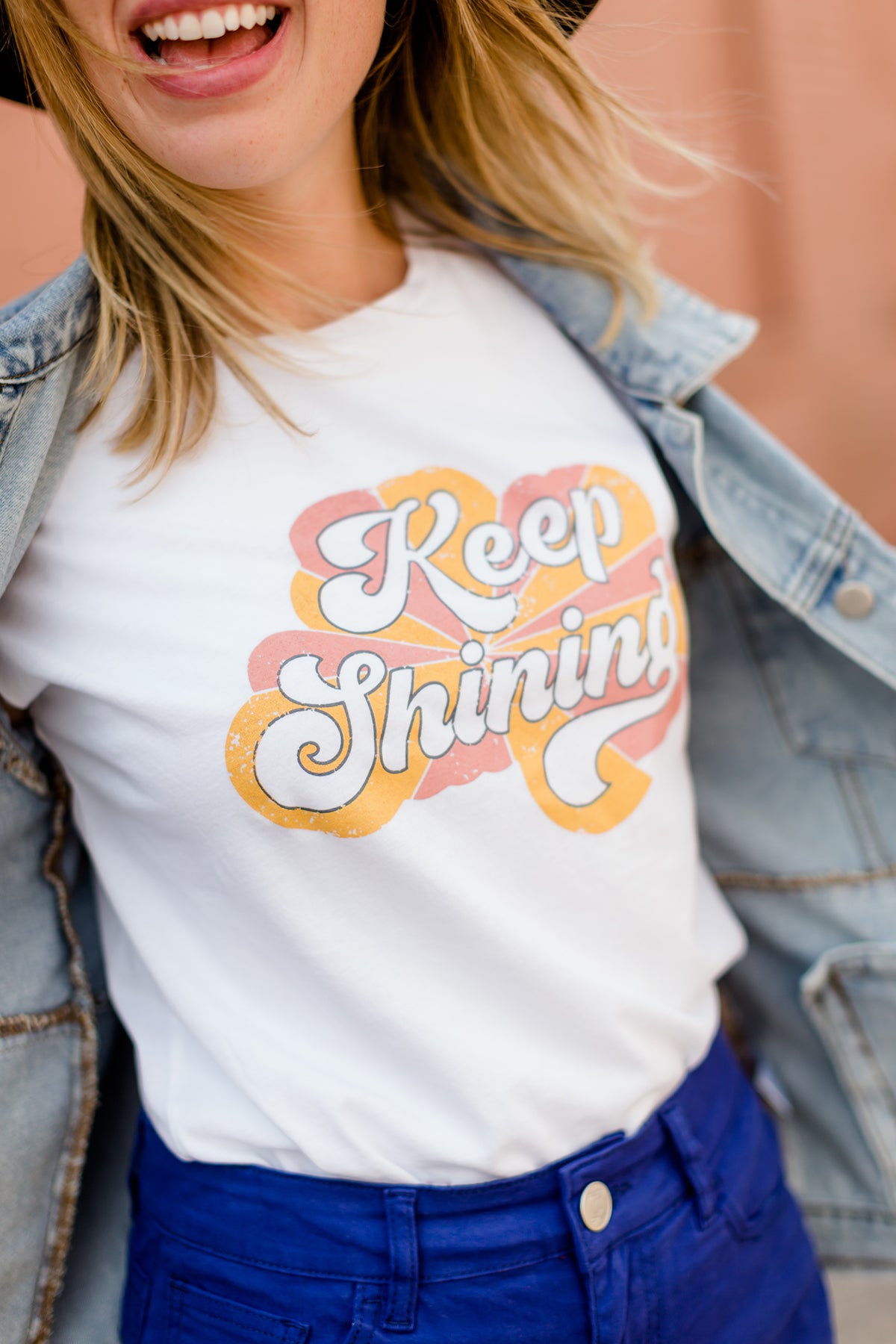 Keep Shining mustard and pink Inherit Graphic Tee
