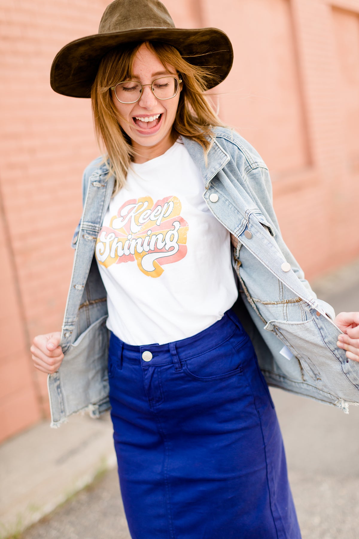 Keep Shining mustard and pink Inherit Graphic Tee