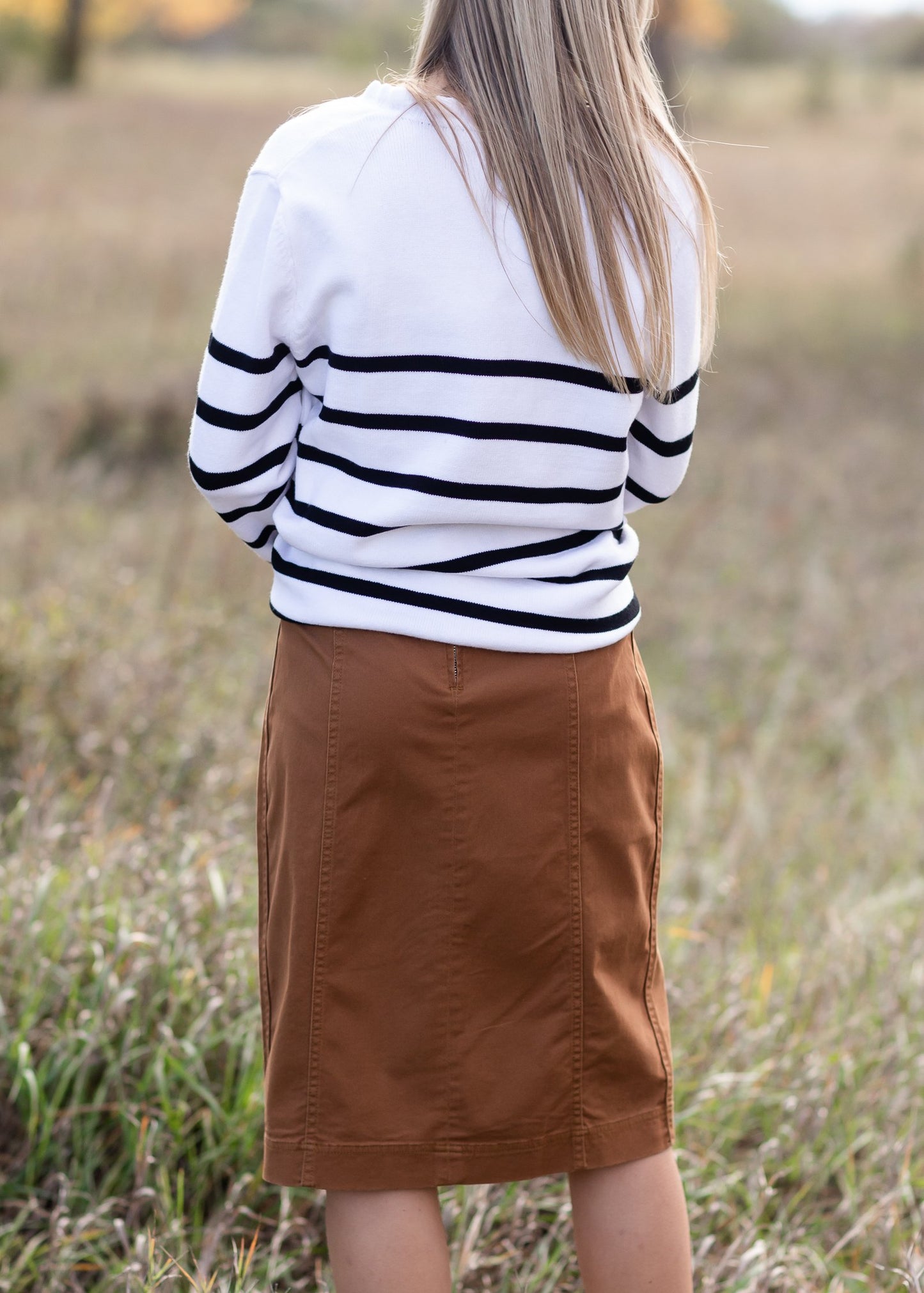 Kendall Zipper Closure Panel Midi Skirt Skirt Inherit - SOP