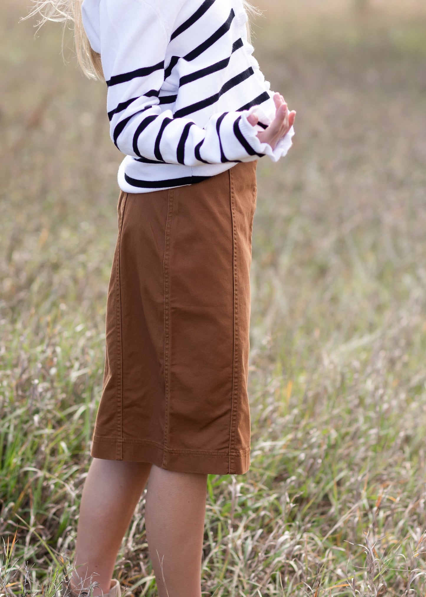 Kendall Zipper Closure Panel Midi Skirt Skirt Inherit - SOP
