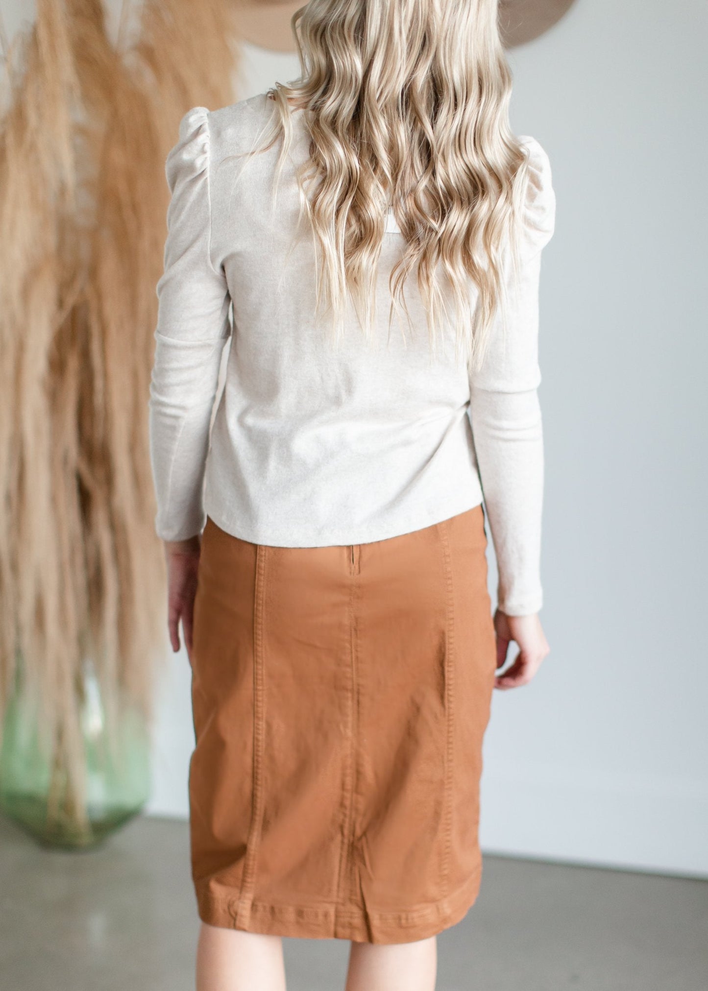 Kendall Zipper Closure Panel Midi Skirt Skirt Inherit - SOP