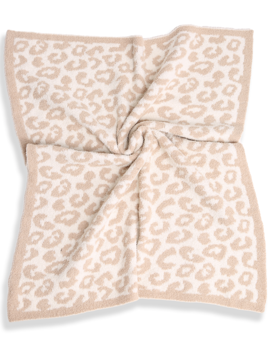 Kid's Leopard Throw Blanket Gifts Beige