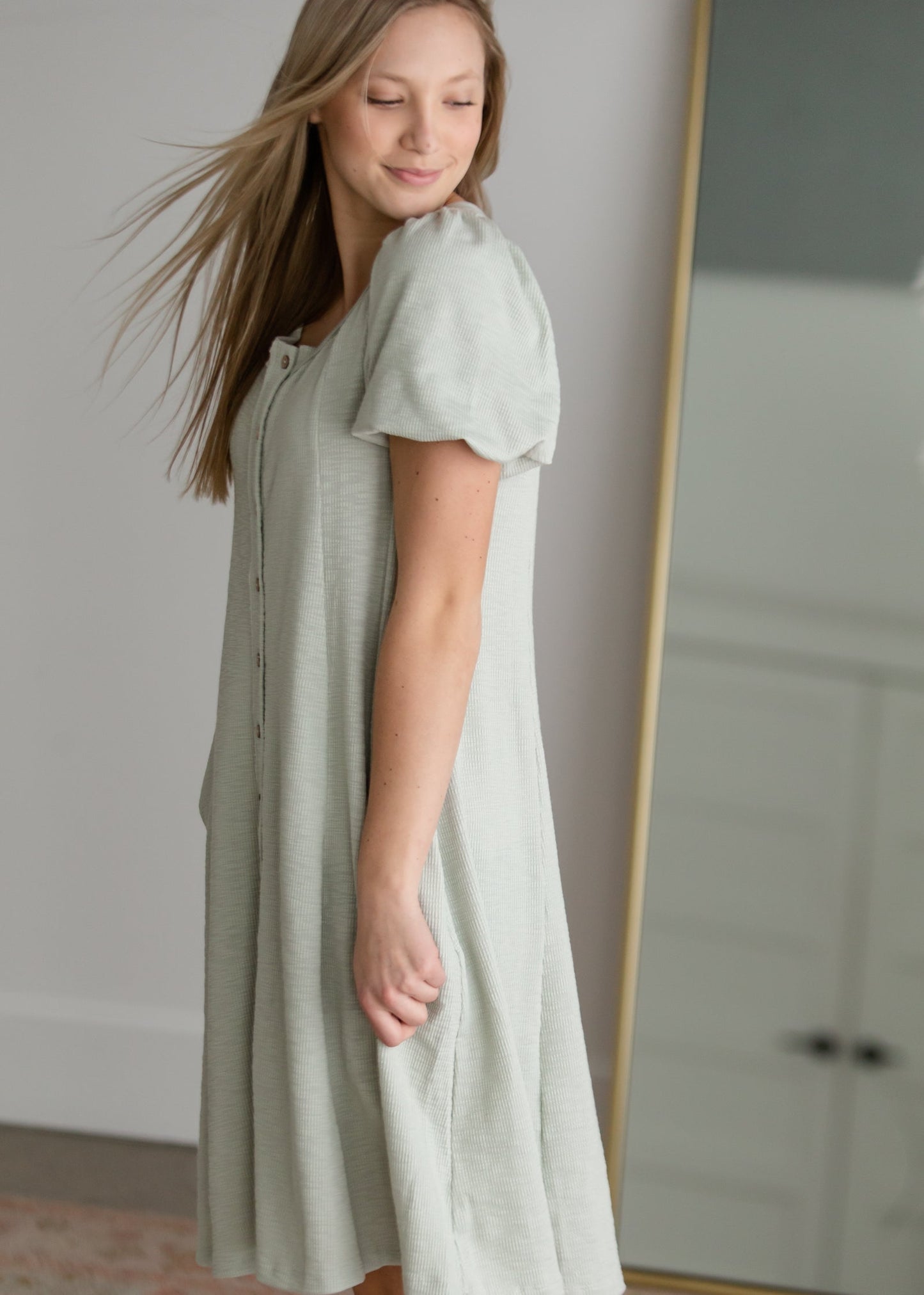 Knit Button Up Midi Dress Dresses Polygram