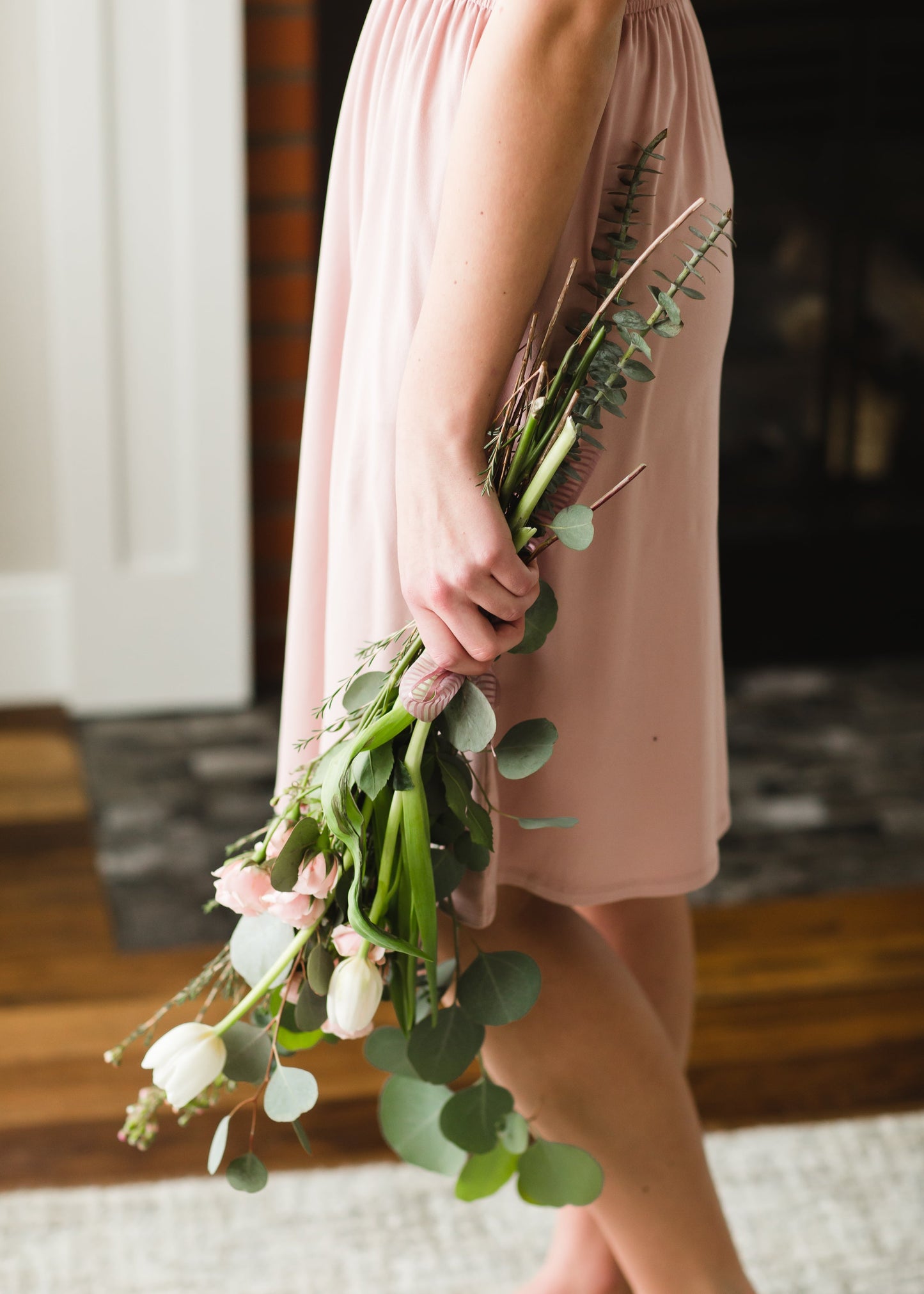 Kylie Pink Flutter Sleeve Midi Dress - FINAL SALE Dresses