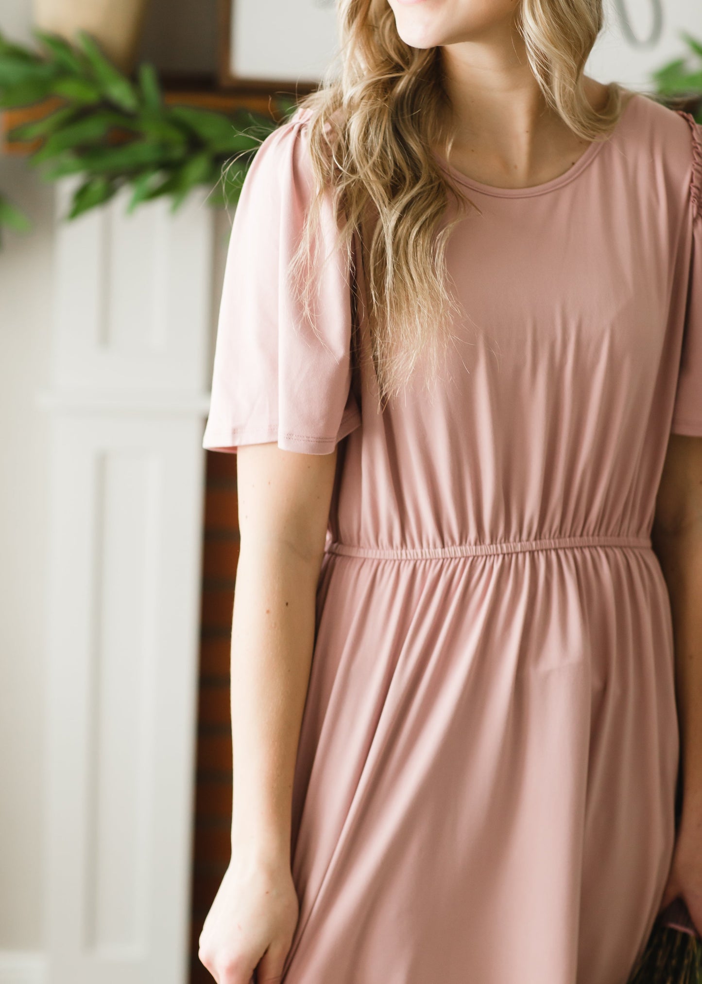 Kylie Pink Flutter Sleeve Midi Dress - FINAL SALE Dresses
